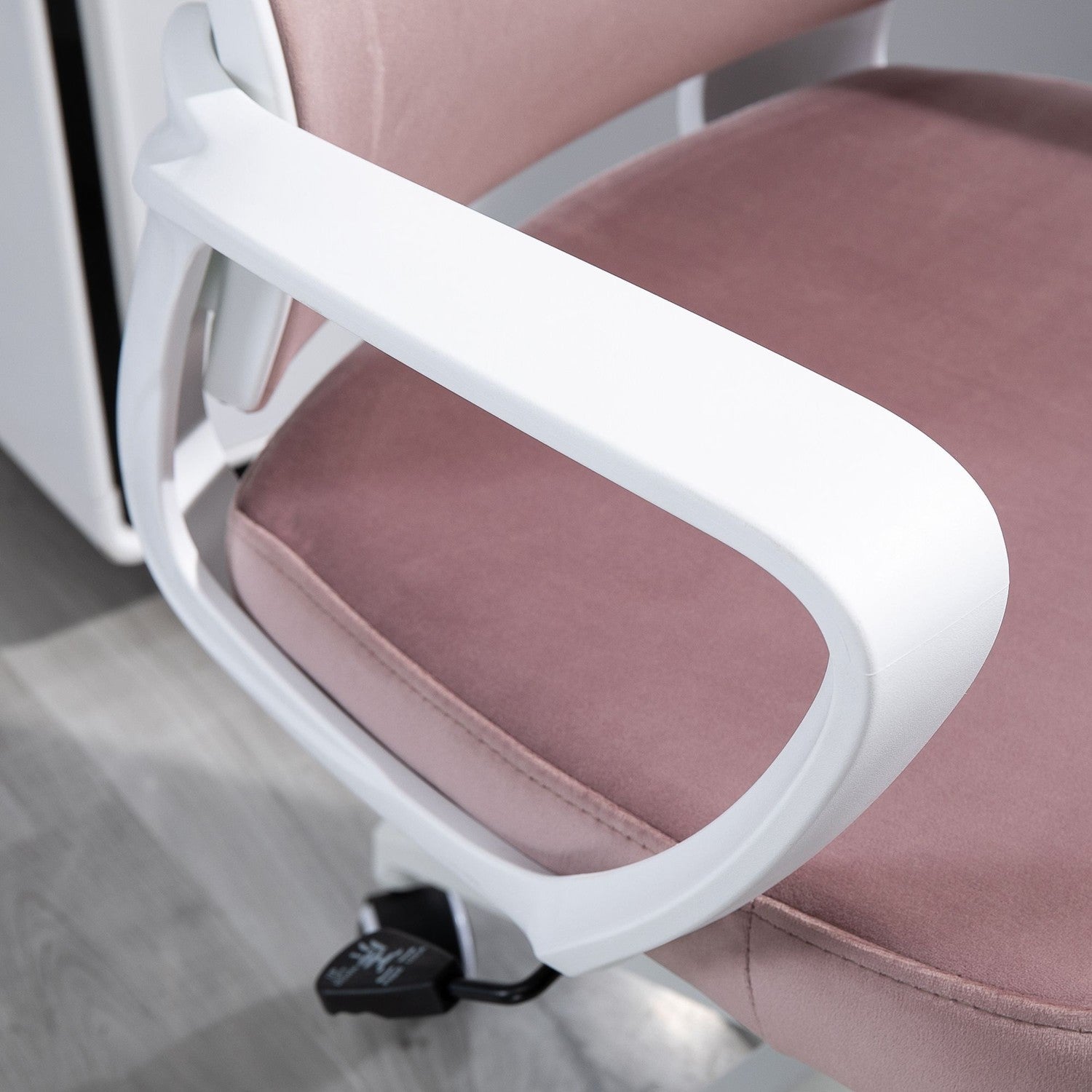 Ergonomisk kontorsstol, höjdjusterbar, rosa 63X64X118-128cm