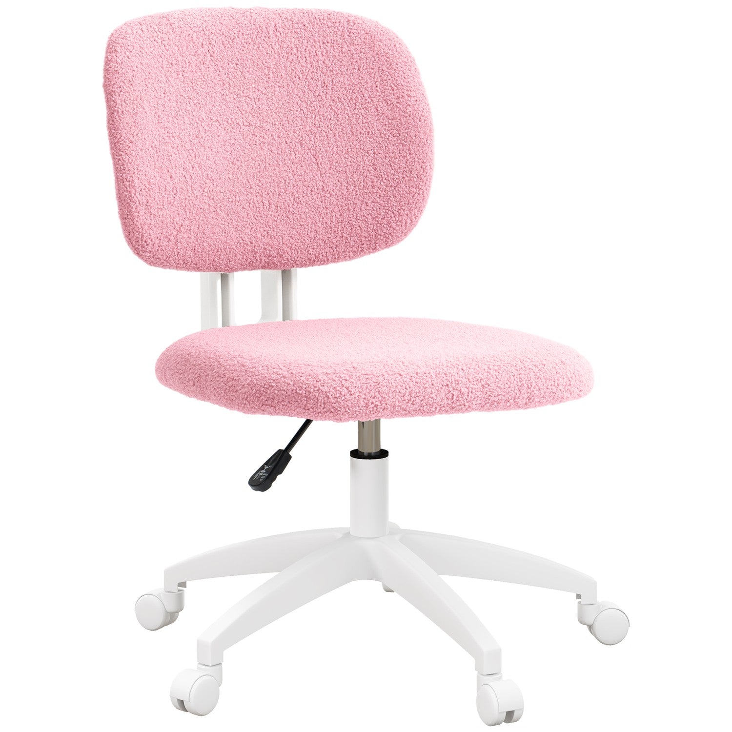 Ergonomisk kontorsstol i rosa sammet – justerbar i höjdled