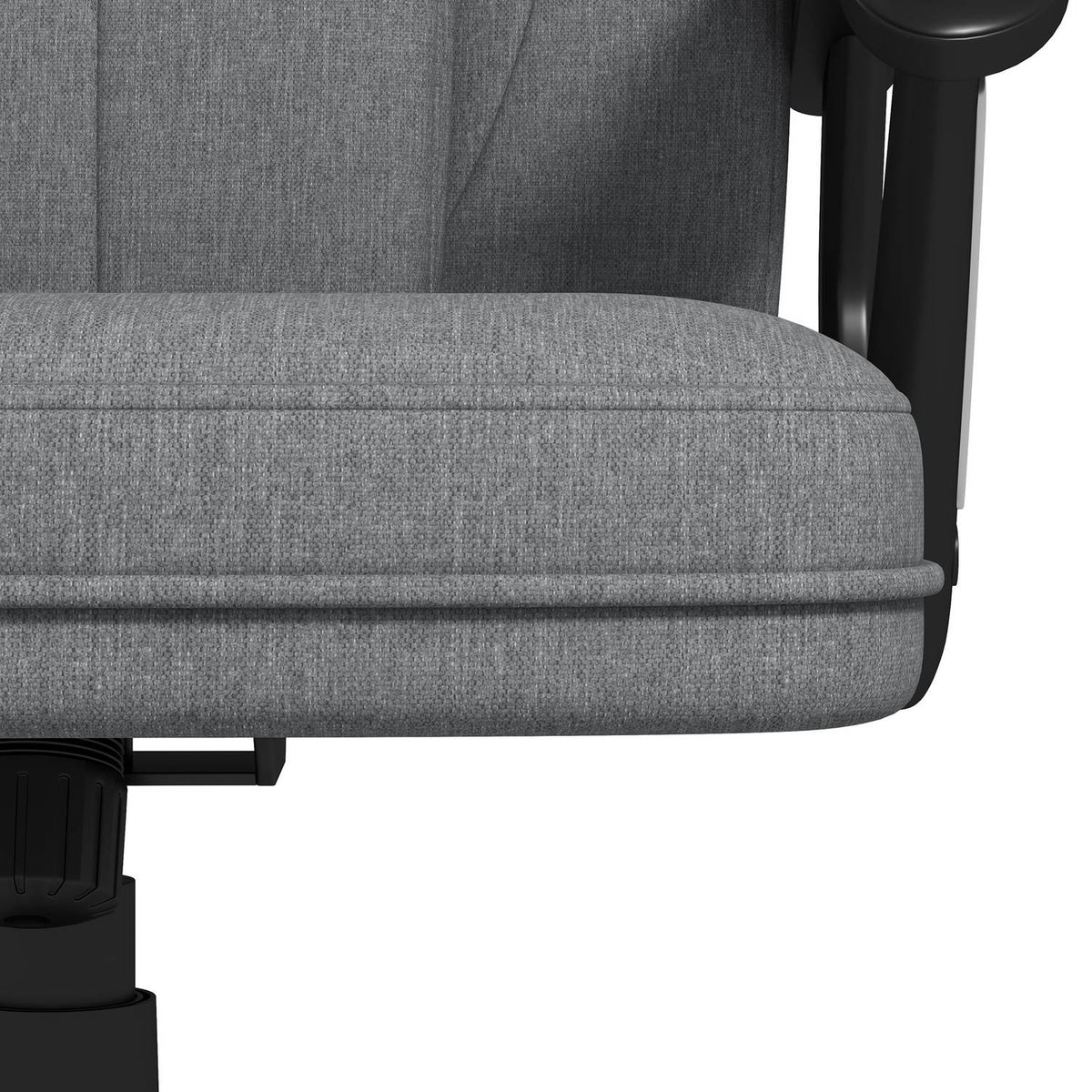 Ergonomischer Bürostuhl – verstellbare Höhe, graues Leinen, Kopfstütze