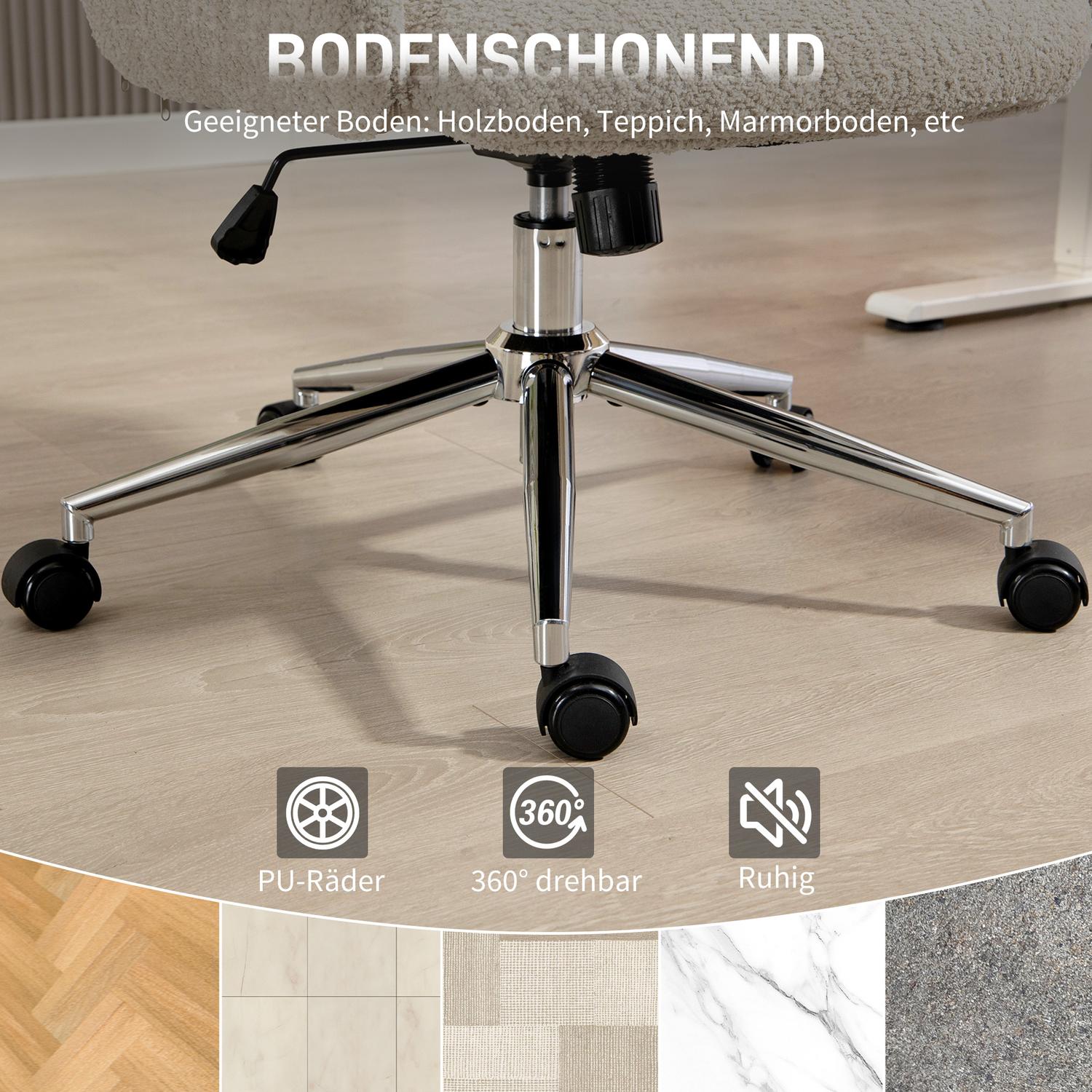 Ergonomisk kontorsstol, justerbart nackstöd, lutning, gråvit