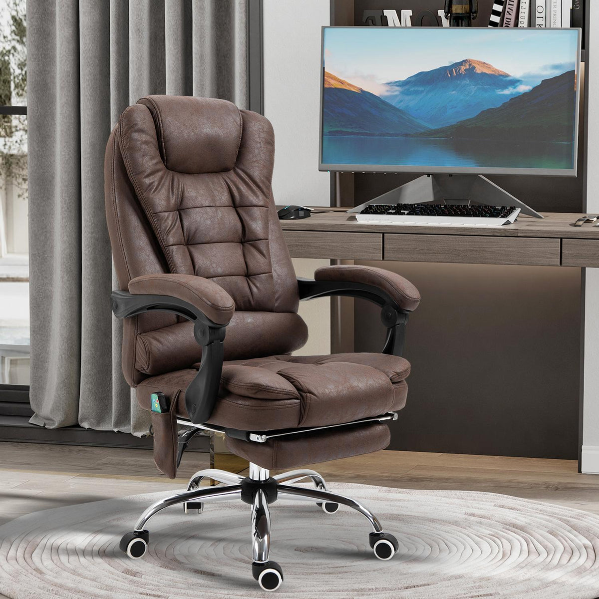 Chaise de bureau ergonomique avec massage, inclinaison et chauffage