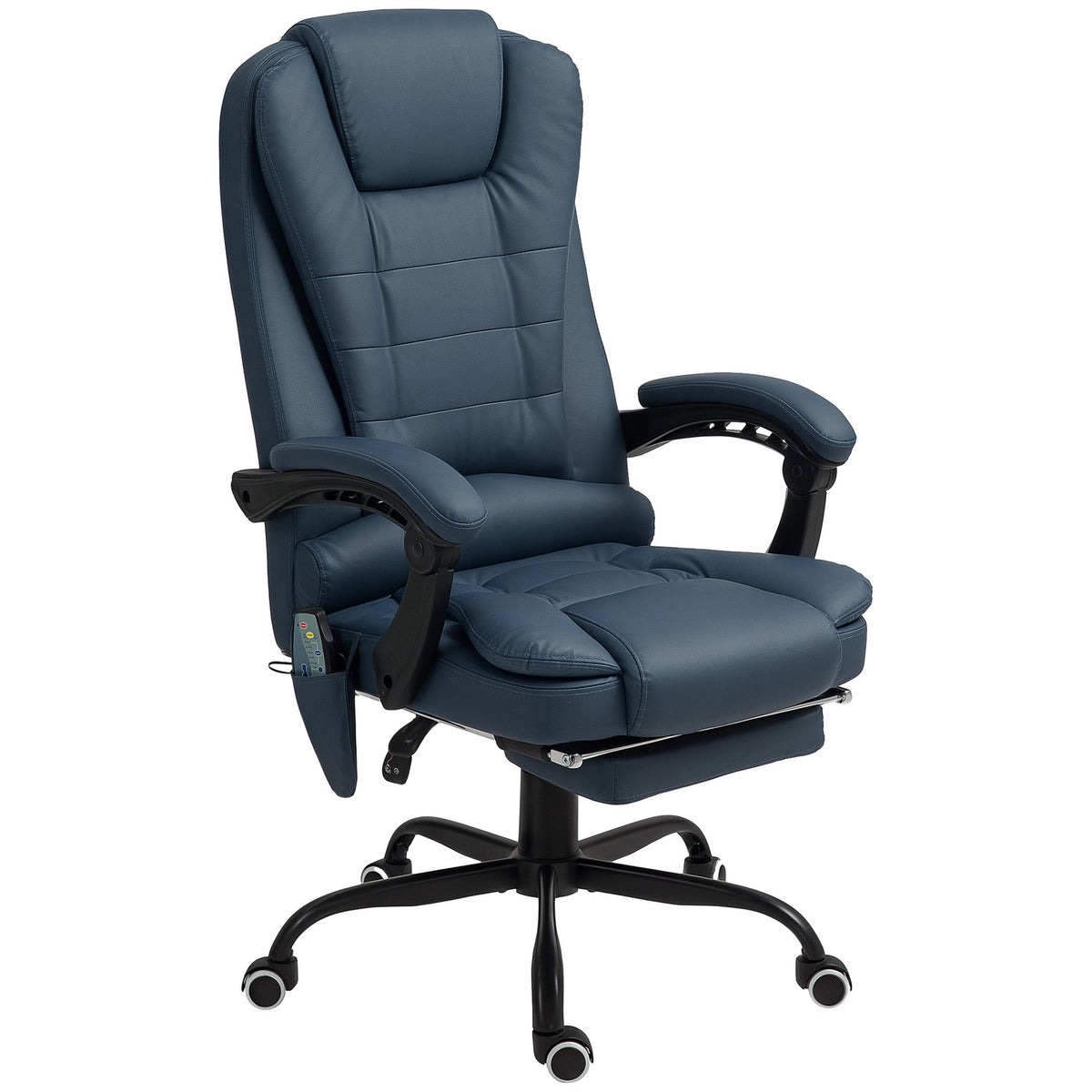 Chaise de bureau ergonomique avec massage et inclinaison, bleu