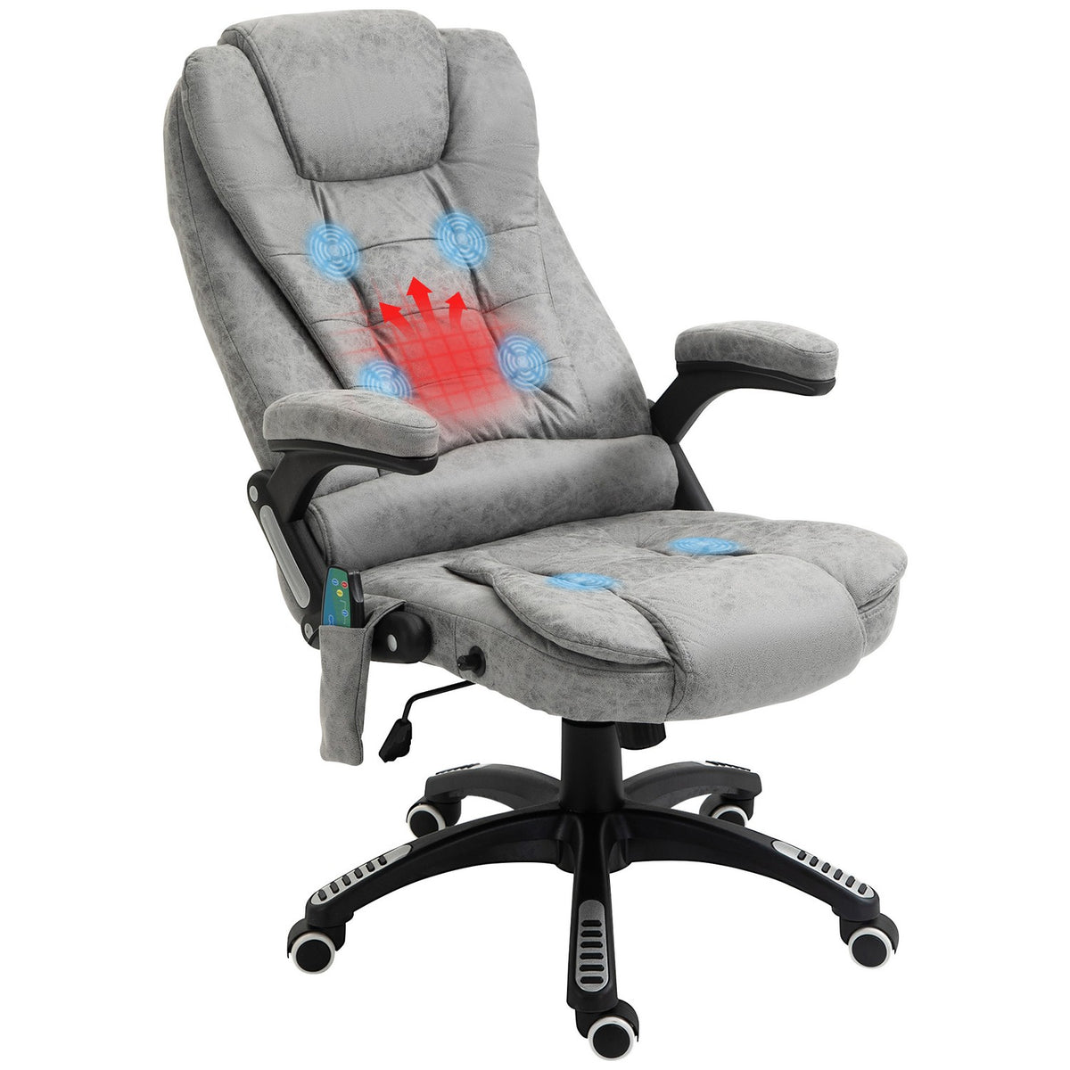 Chaise de bureau ergonomique avec chauffage et massage, hauteur réglable