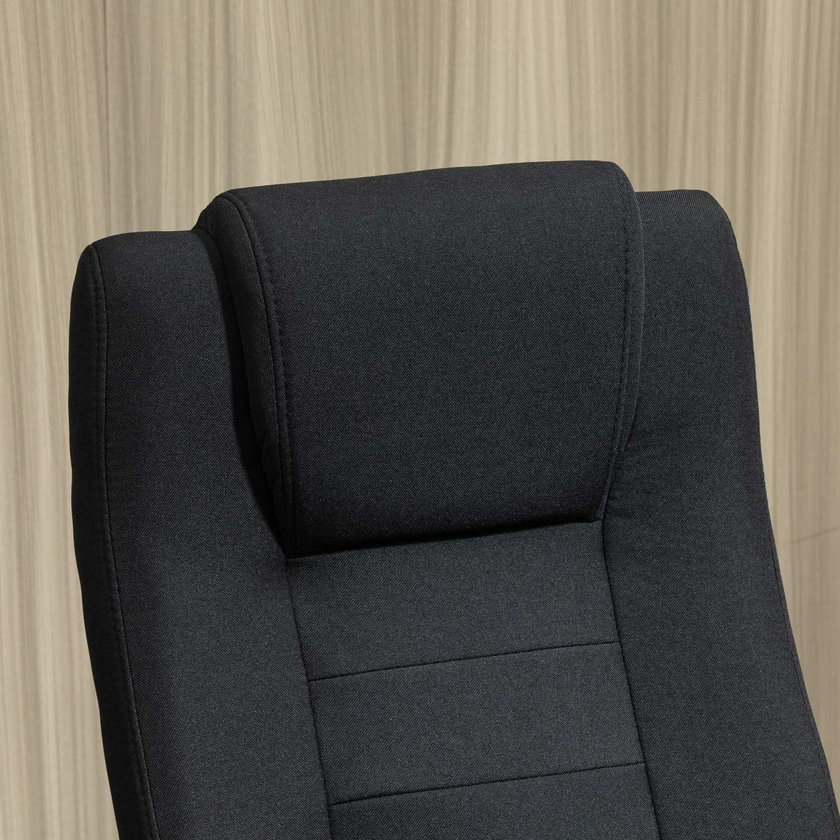 Ergonomischer schwarzer Bürostuhl mit Kopfstütze, höhenverstellbar