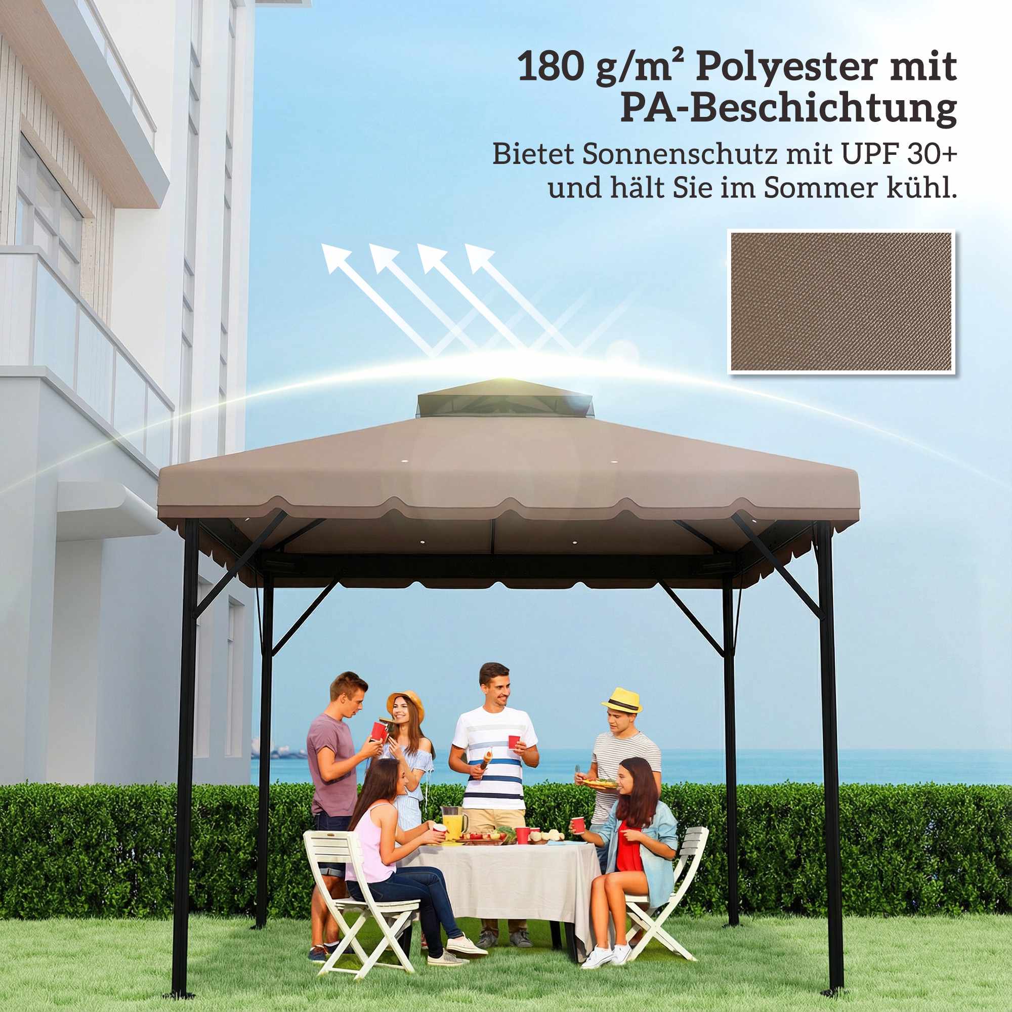 Ersättningstak för 3x3m paviljong, UPF 30+ polyester