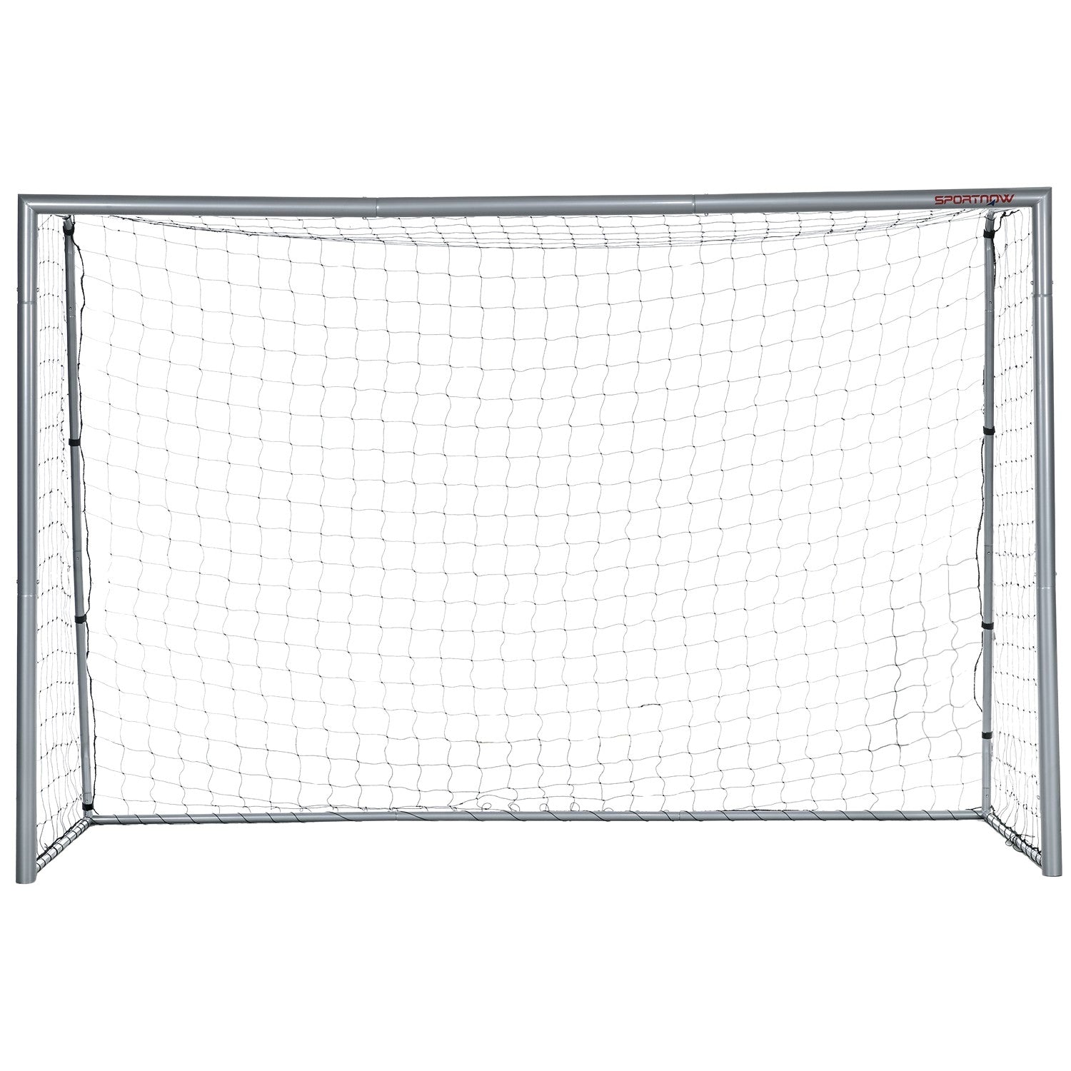 Fotbollsmål i stål med PE Mesh, 300x120x200 cm, Grå