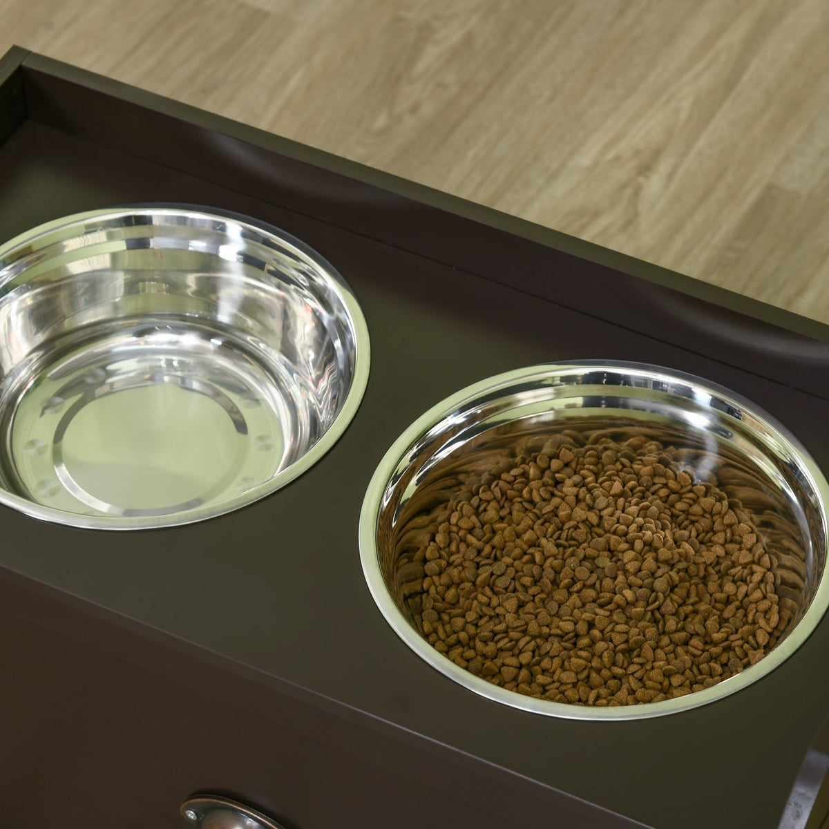 Station d'alimentation pour chien surélevée, 2 x gamelles 2L en acier inoxydable