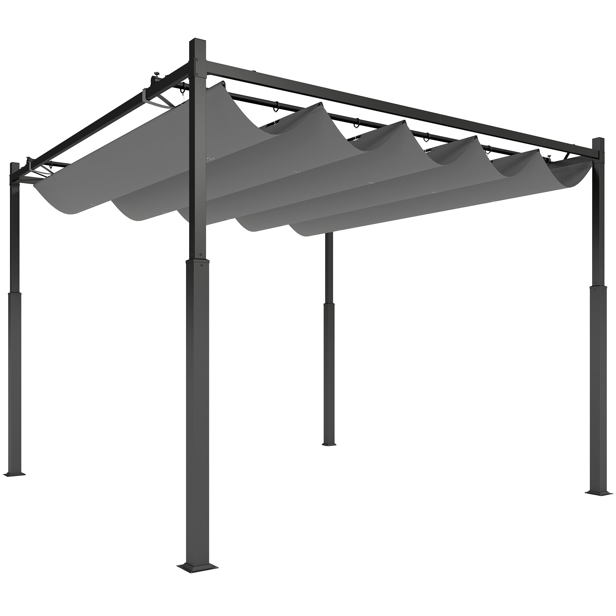 Fristående pergola 3x3m med skjuttak, UV-resistent