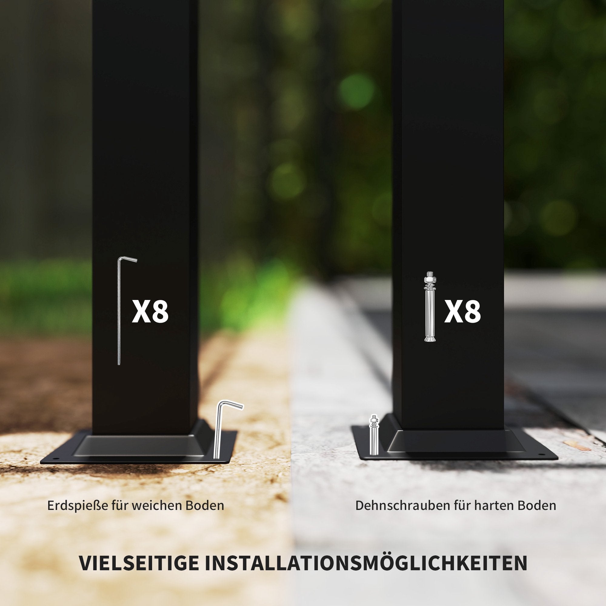 Fristående pergola 3x3m med skjuttak, UV-resistent