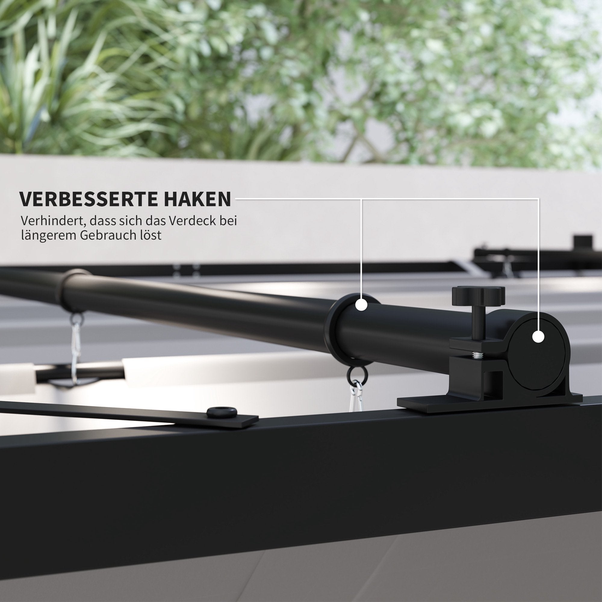 Fristående pergola 3x3m med skjuttak, UV-resistent
