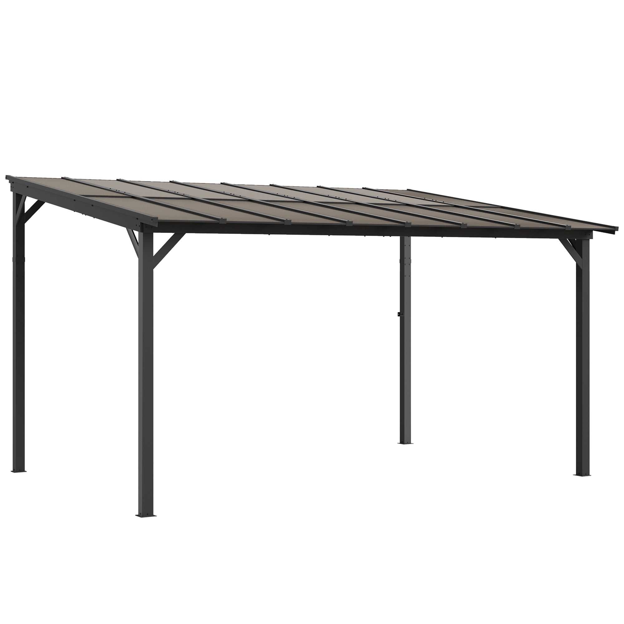 Fristående terrasstak, 3x4,3m, polykarbonattak