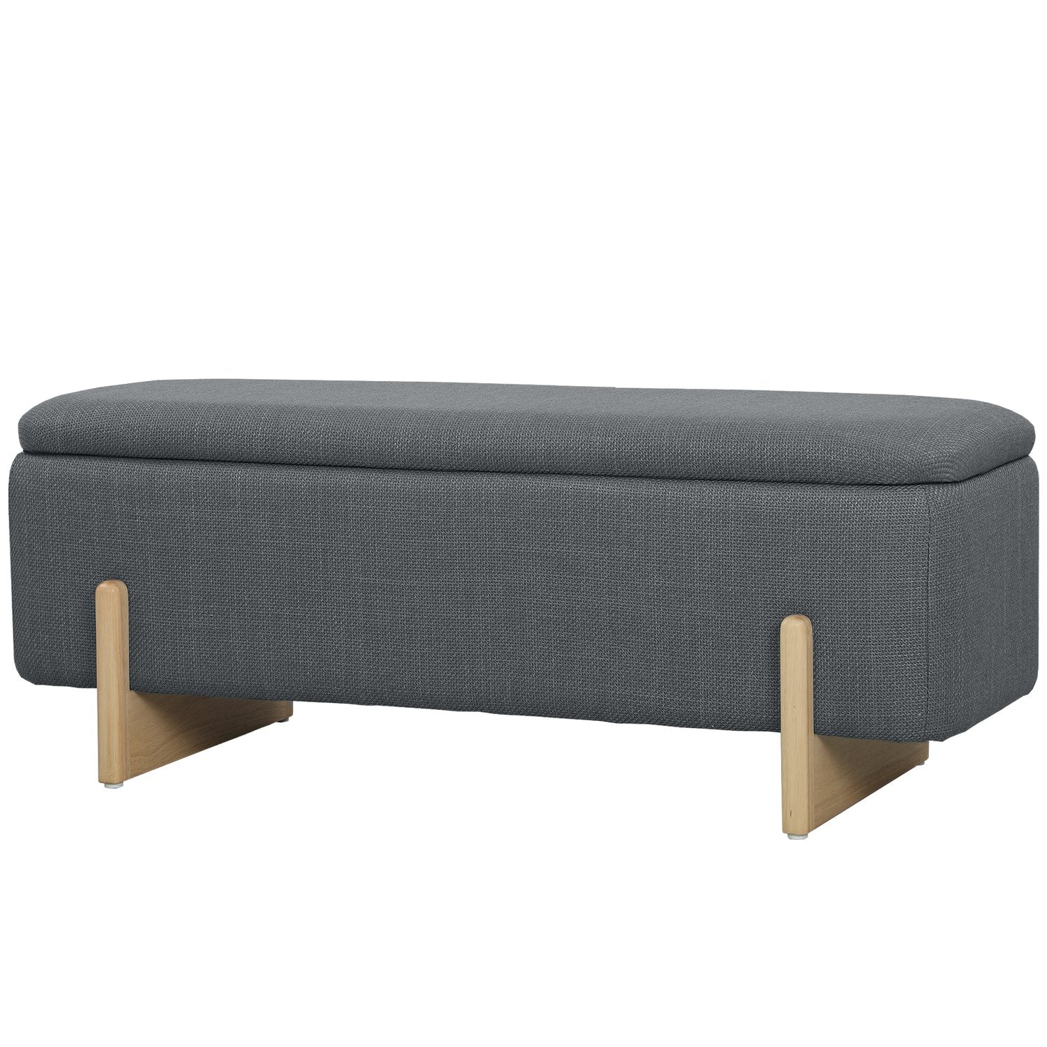 Förvaring ottomansk bänk, skumkudde, mörkgrå, 111x44x44,5 cm