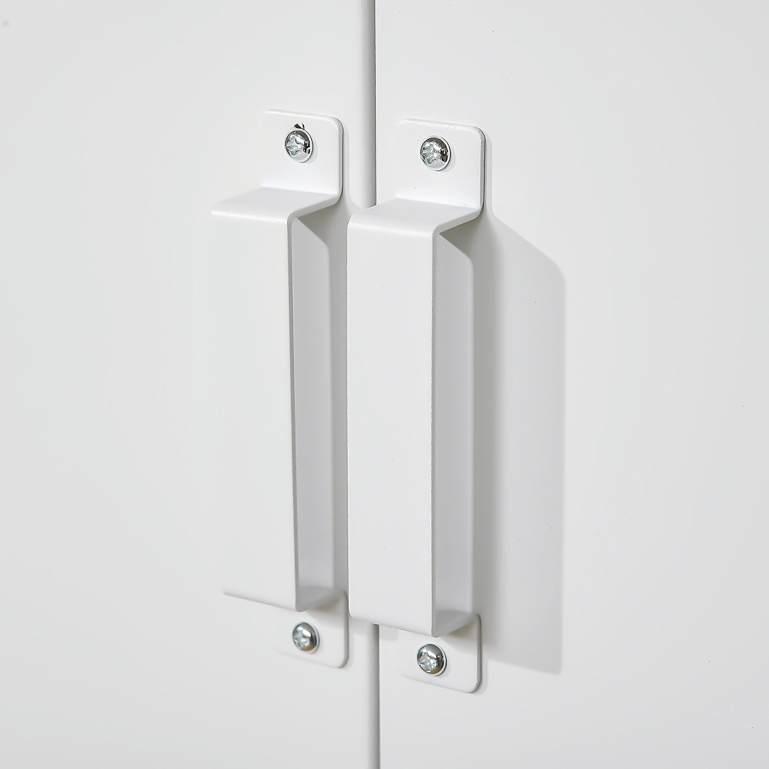 Förvaringsskåp i metall, ventilerade dörrar, 75x33x110 cm, vit