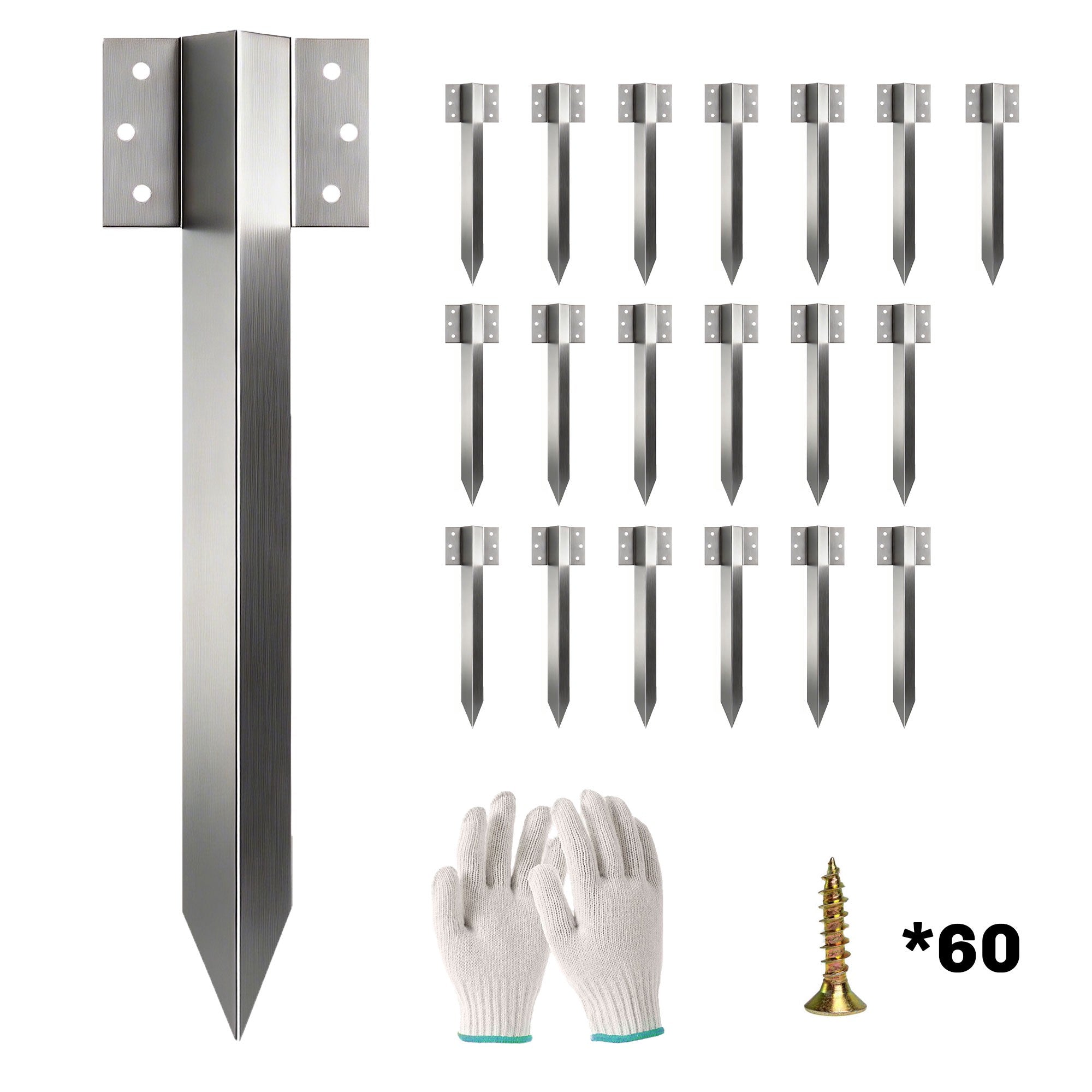 Fästen för järnvägssyllar, 20-pack, 41 cm galvaniserat stål