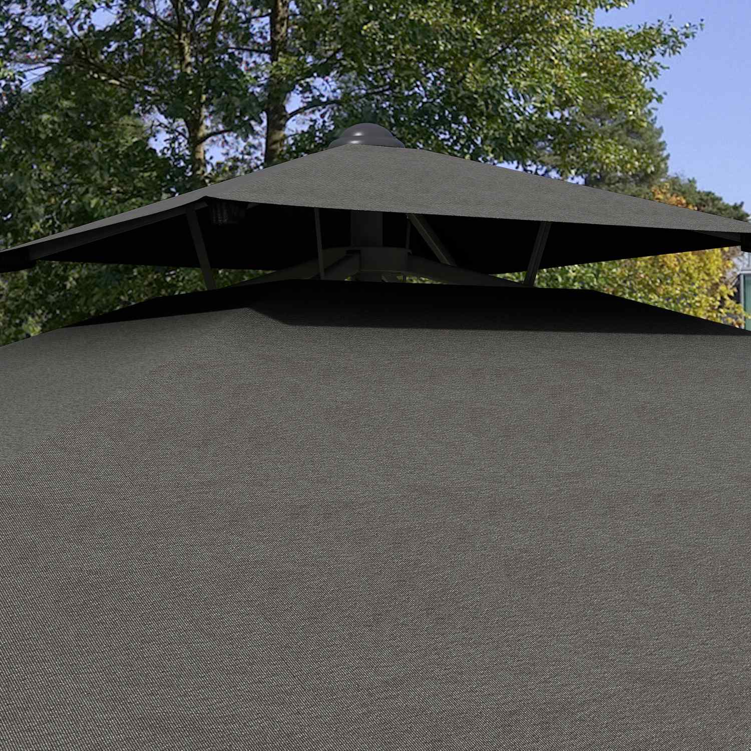 Fyrkantigt Balkongparasoll, 243cm, UV-skydd, Mörkgrå