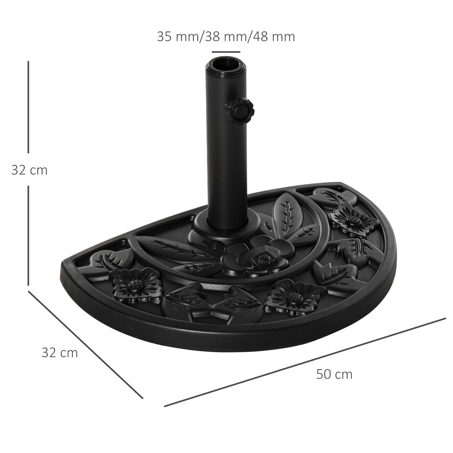 Garden Paraply Base 9Kg, Flower Design, Ø35/38/48Mm