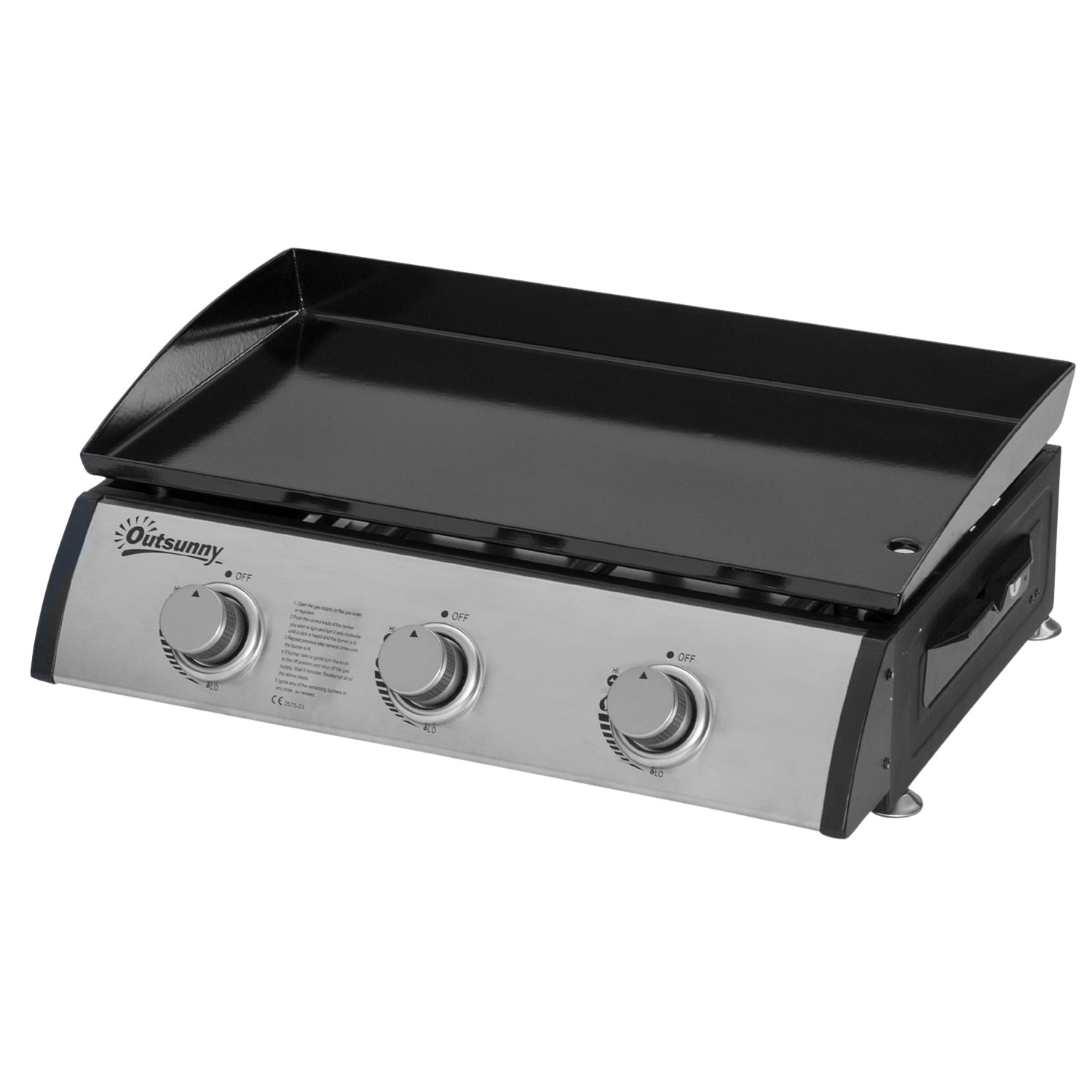 Gasgrill med 3 rostfria brännare, tryckreducerare