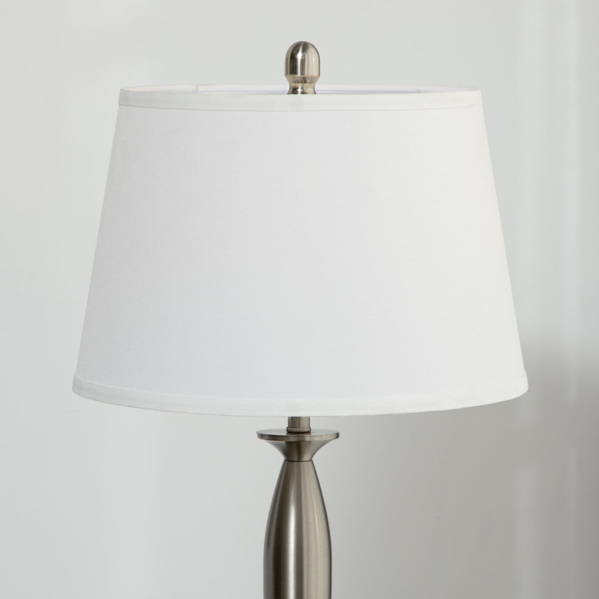 Ensemble lampadaire & lampes de table, argent & blanc, E27, 3 pièces