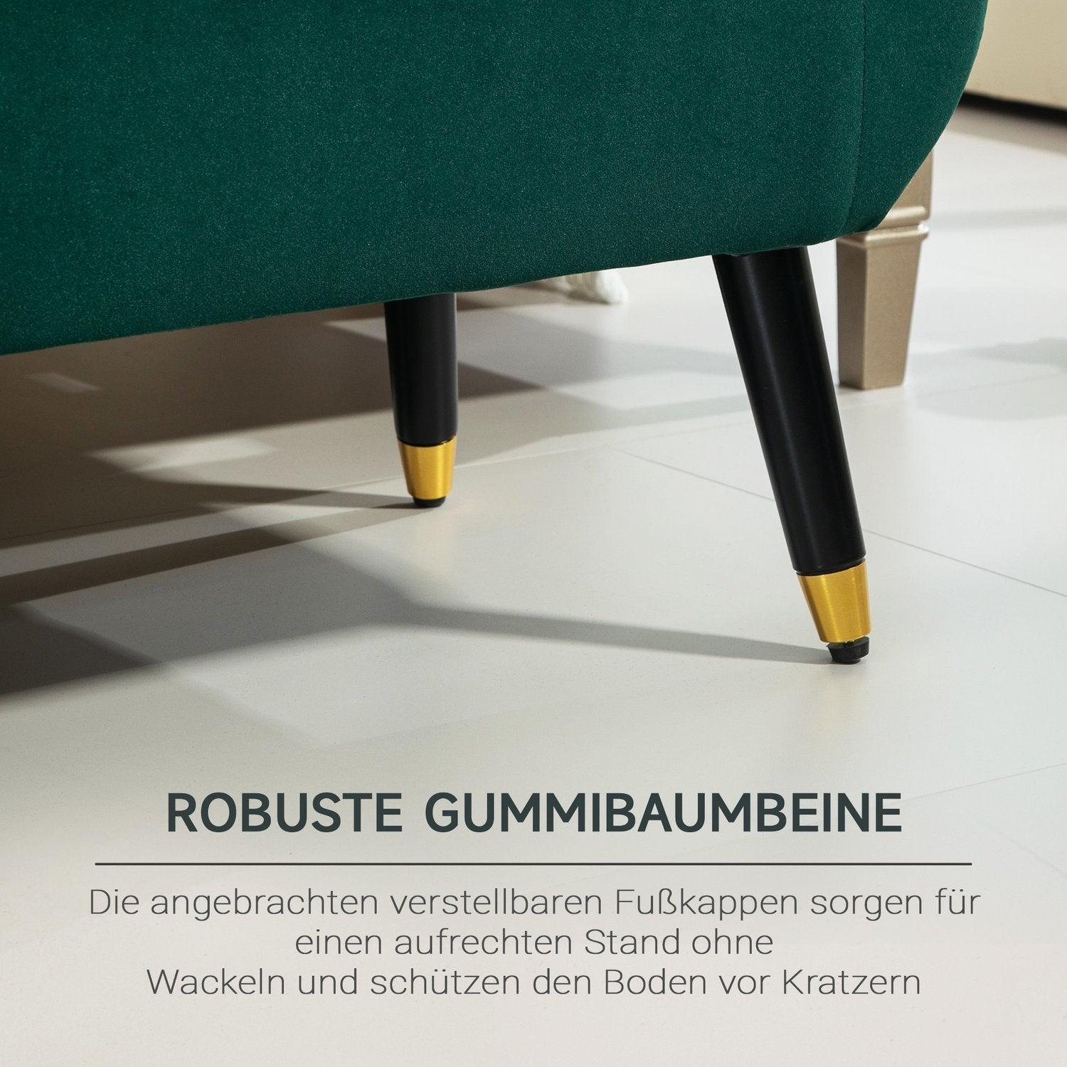 Green Velvet Förvaringsbänk med armstöd – 107 x 42 x 65 cm