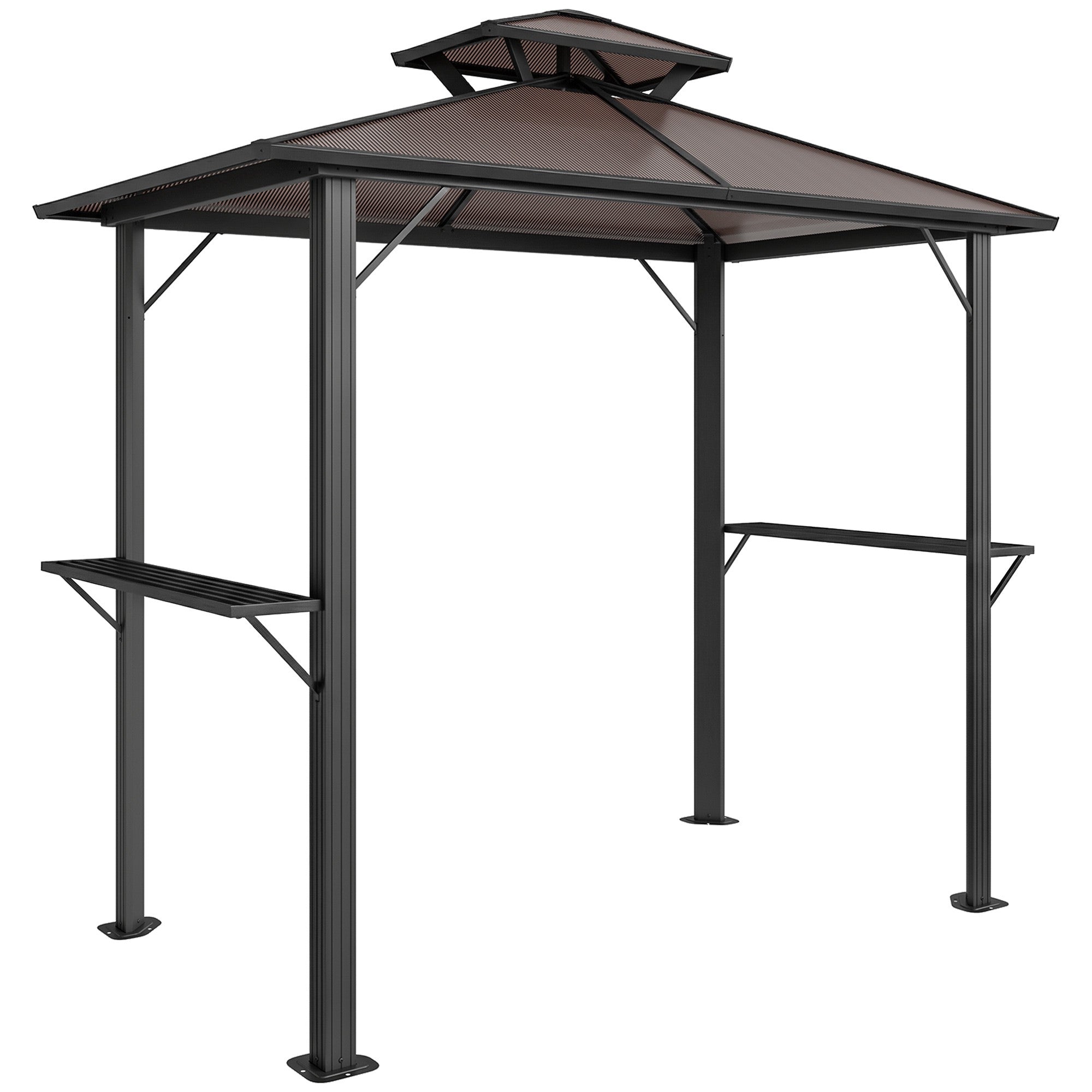 Grillpaviljong med polykarbonattak, aluminiumram