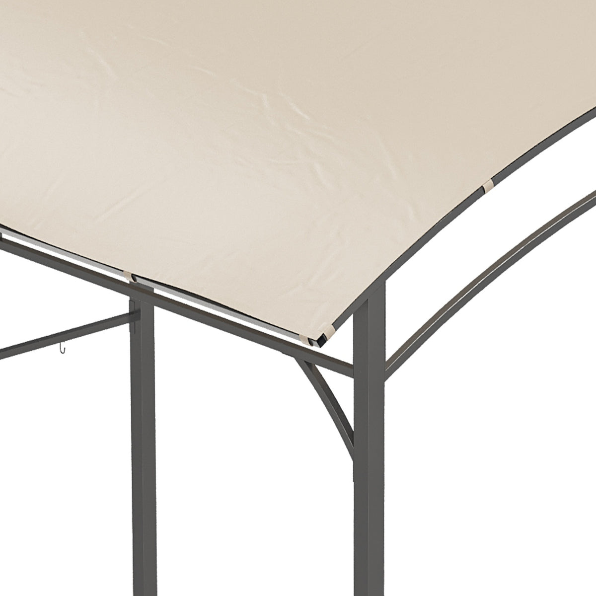 Abri de barbecue avec protection pluie résistante aux UV, cadre en acier beige
