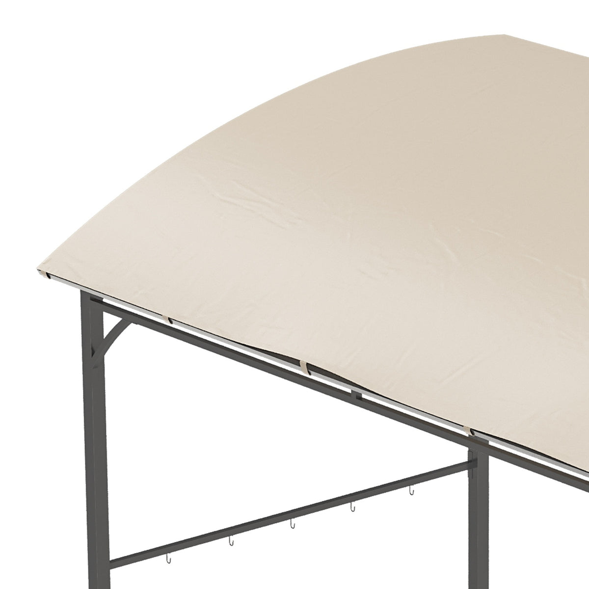 Abri de barbecue avec protection pluie résistante aux UV, cadre en acier beige