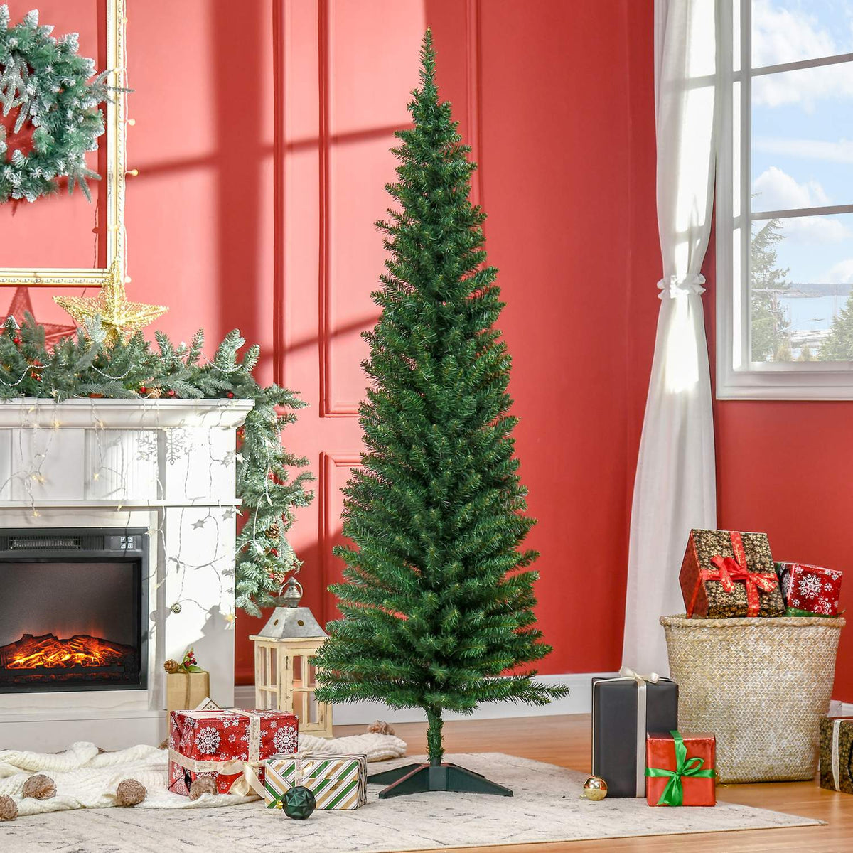 Sapin de Noël vert avec 390 pointes et support robuste