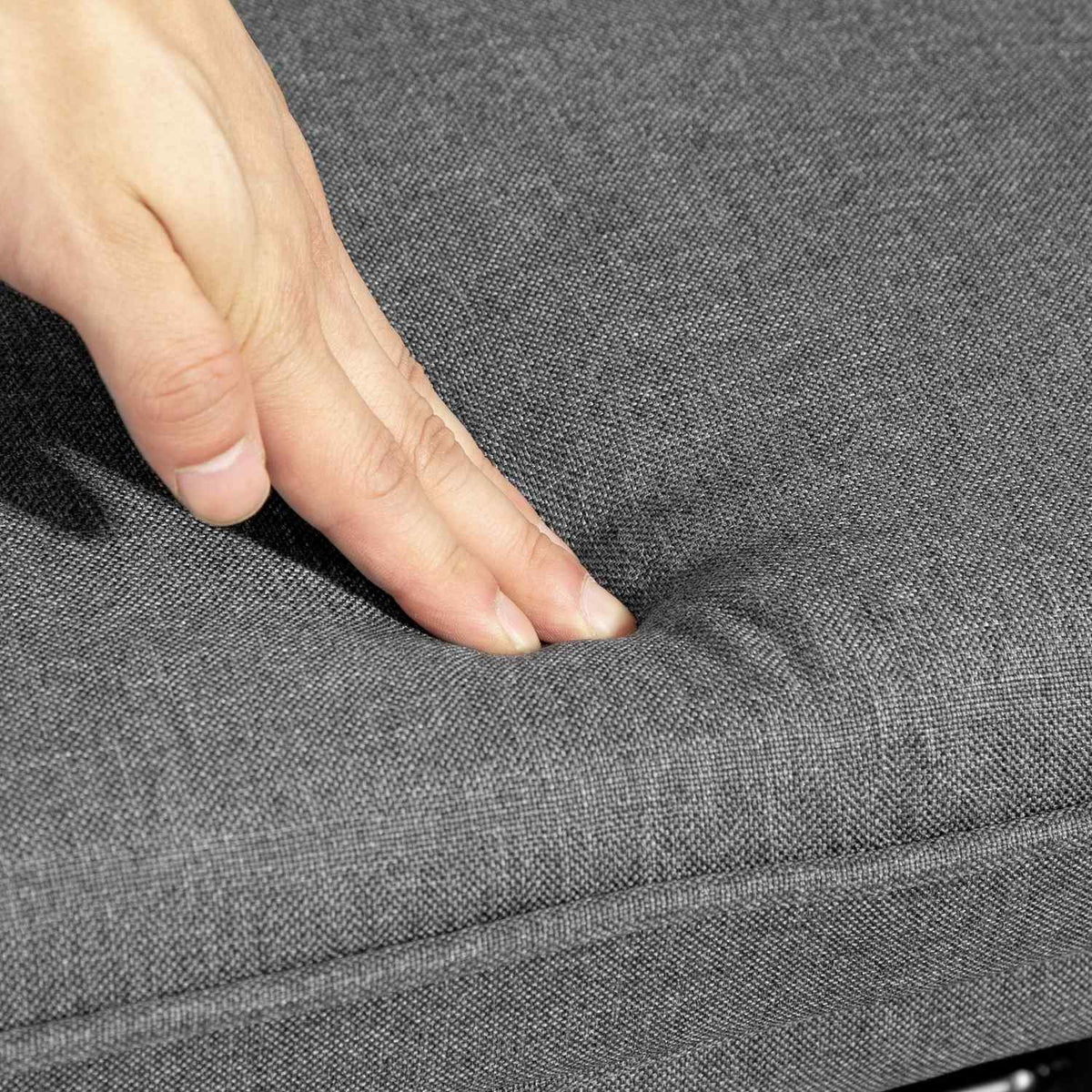 Chaise à bascule avec tabouret – aspect lin, capacité 130 kg
