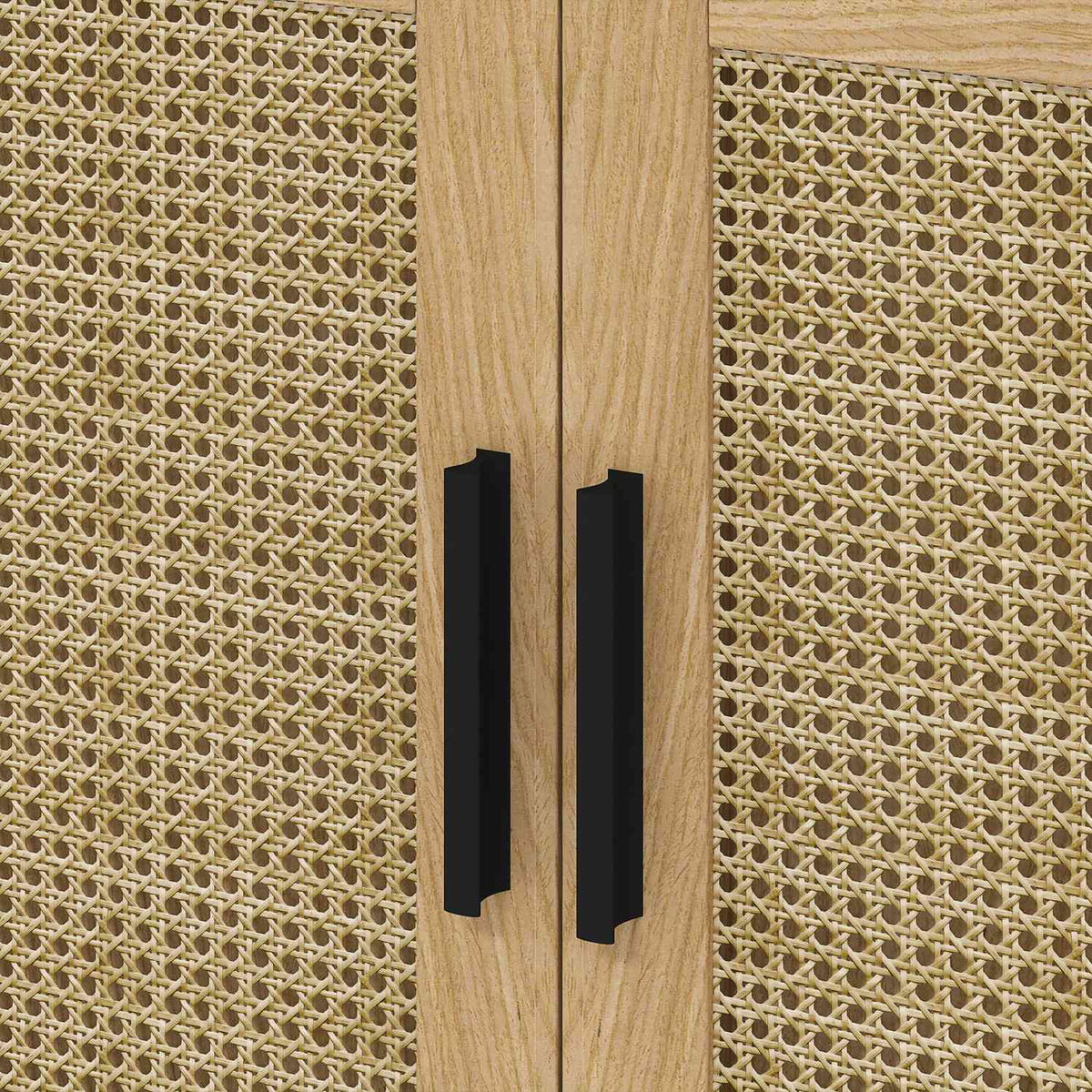 Meuble sous-vasque, aspect rotin, chêne, 60x39x60 cm