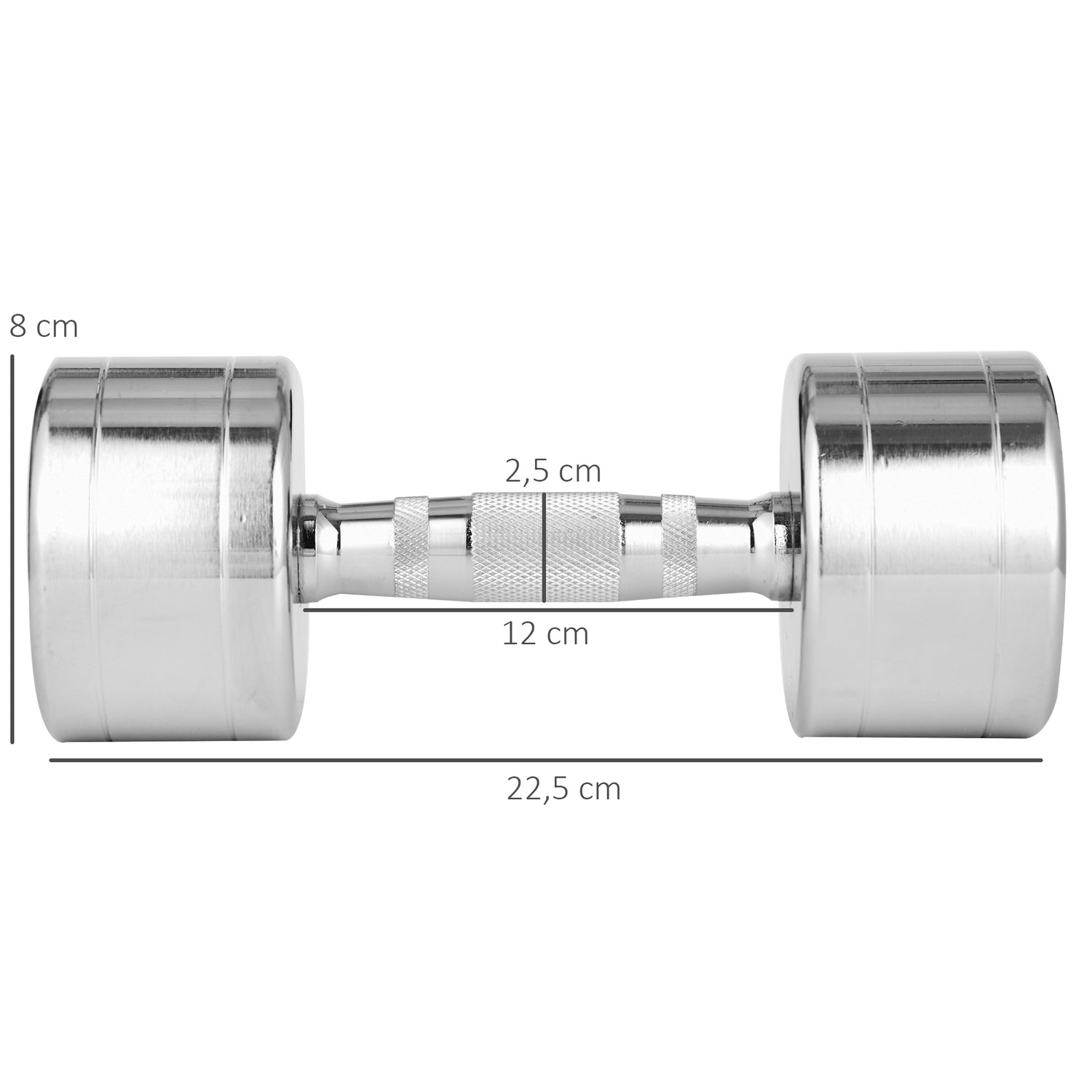 Hantlarset – 10 kg, metall, halkfritt räfflade handtag
