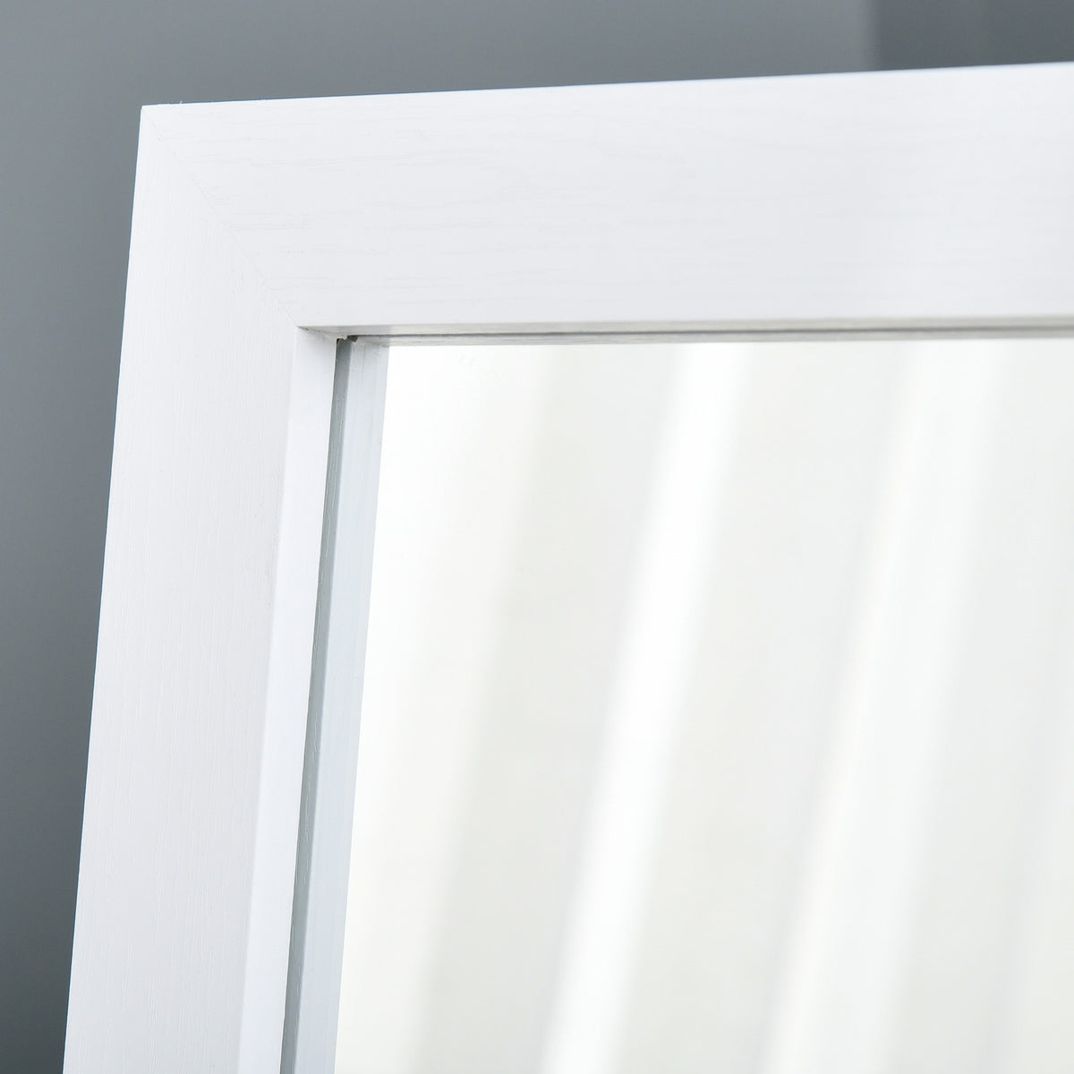 Miroir pleine longueur 154x37cm avec support – cadre blanc