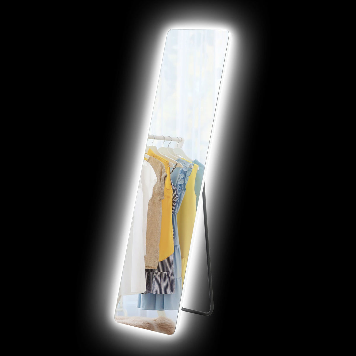 Specchio a figura intera con luce LED, interruttore touch, 150x40 cm