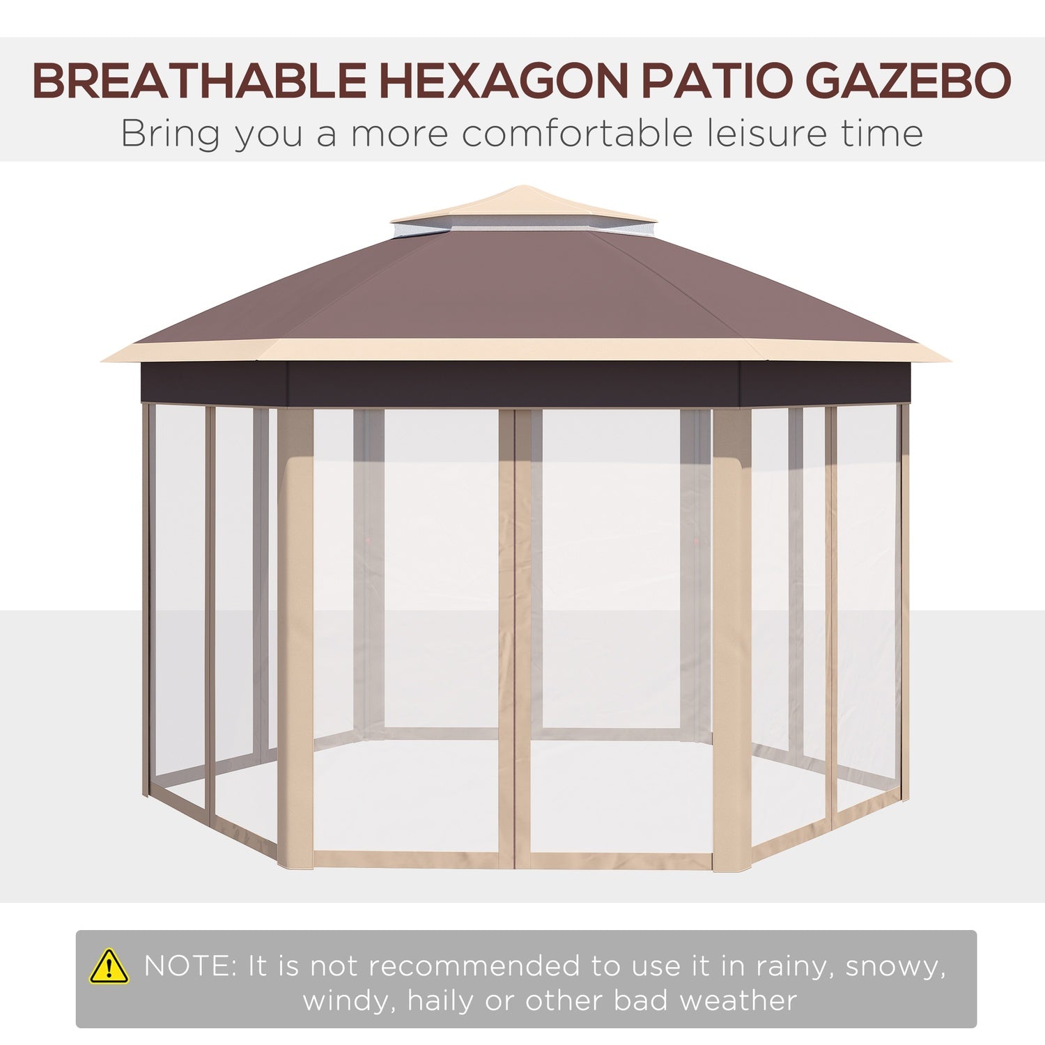 Hexagonal Pop-Up Garden Gazebo 4x4M med bärväska