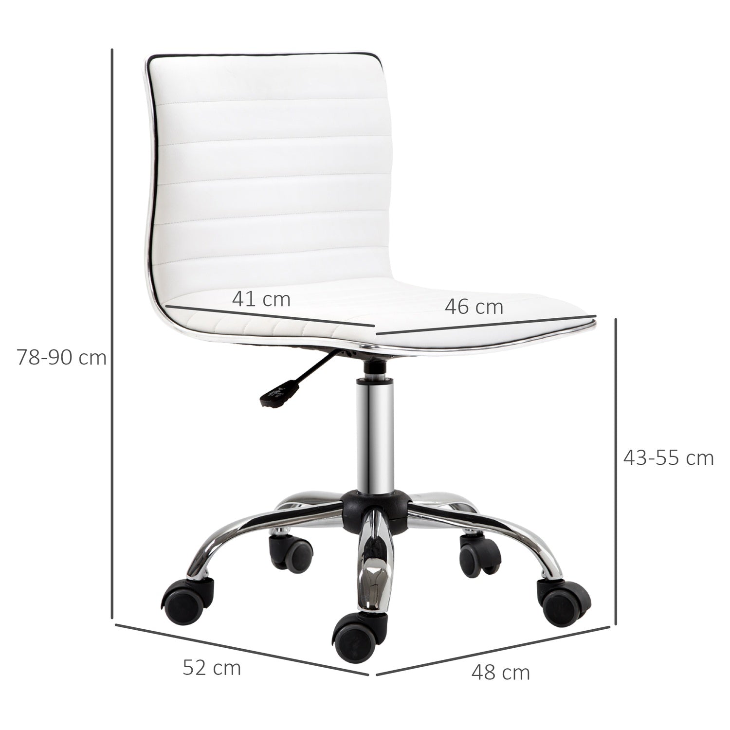 Höjdjusterbar Salong Frisörstol, Vridbar, Vit