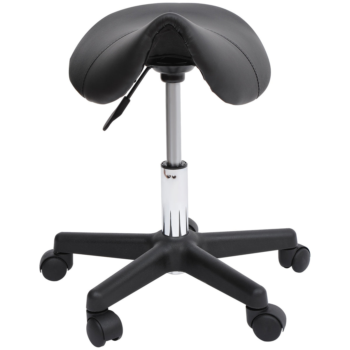Tabouret de travail pivotant réglable en hauteur, similicuir, noir