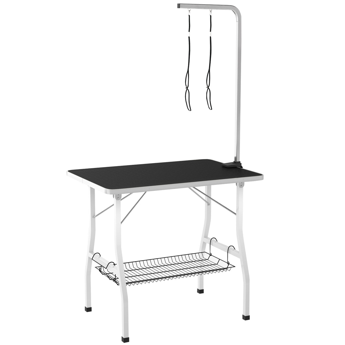 Table de toilettage pour chien réglable en hauteur, pliante avec sangles de levage