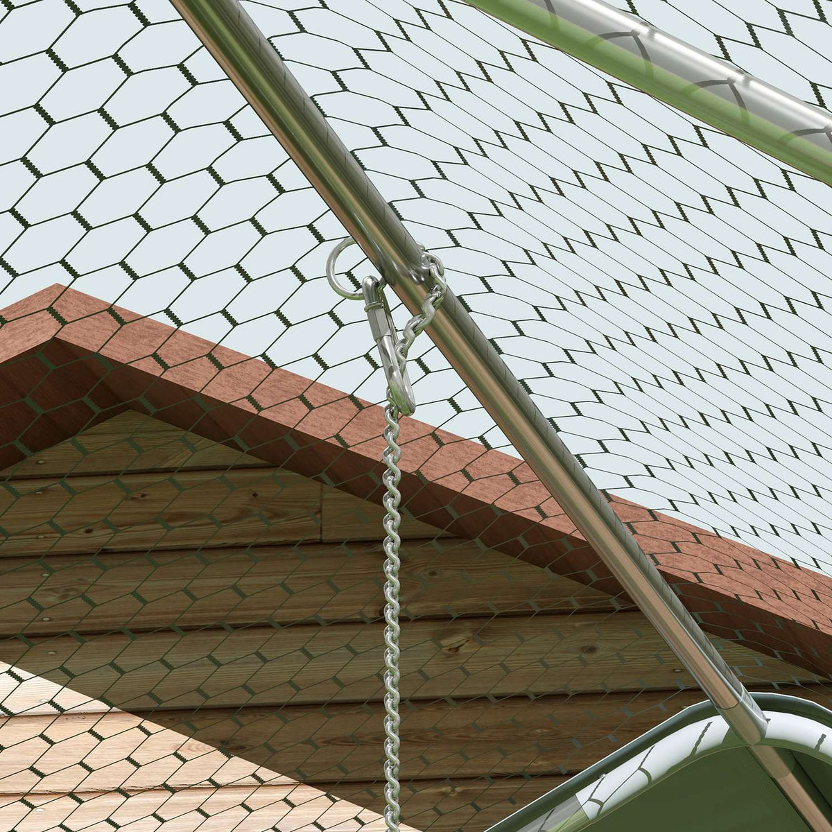 Hühnerstall aus Stahl mit UV-Schutz, Kapazität 18-24