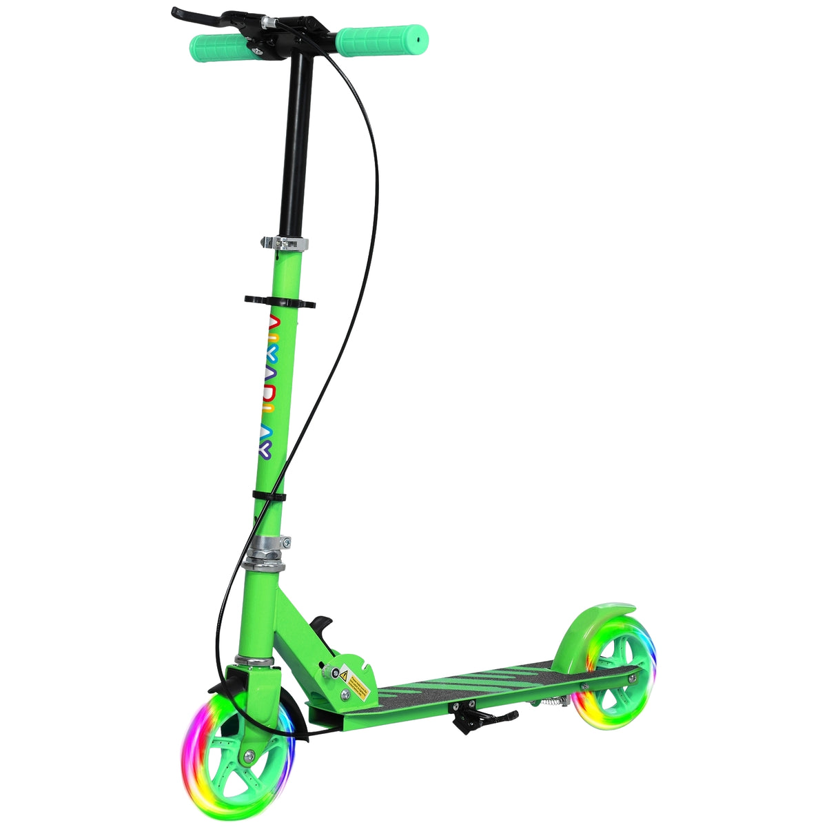 Trottinette pliante pour enfant, hauteur réglable, 2 roues légères, vert