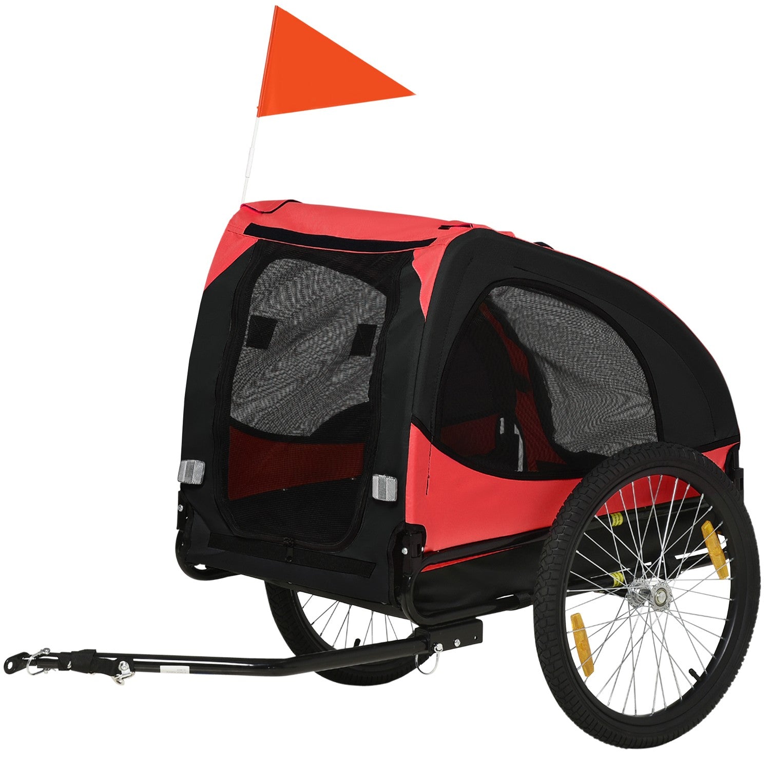 Hopfällbar hundcykelvagn, Vattentät, Röd 140x71x83 cm