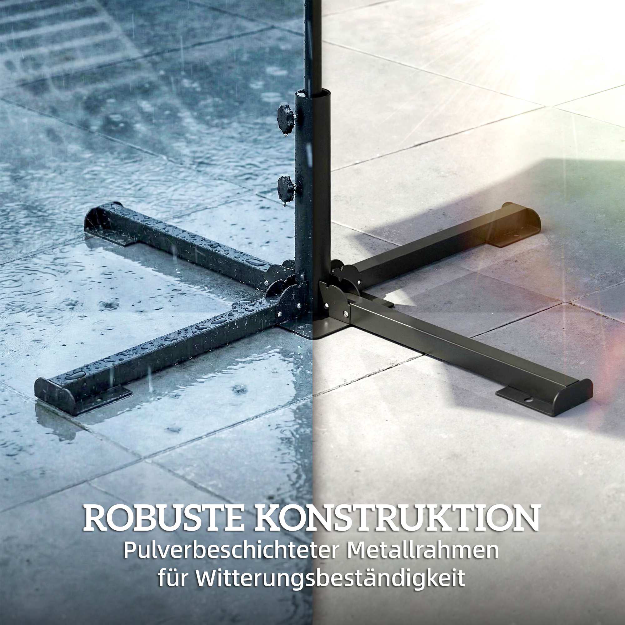 Hopfällbart paraplyställ, passar 38/48 mm stänger, mörkgrå