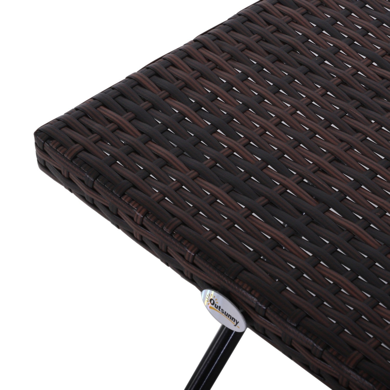 Hopfällbart trädgårdsbord i polyrattan – Brunt, 40x40x40 cm