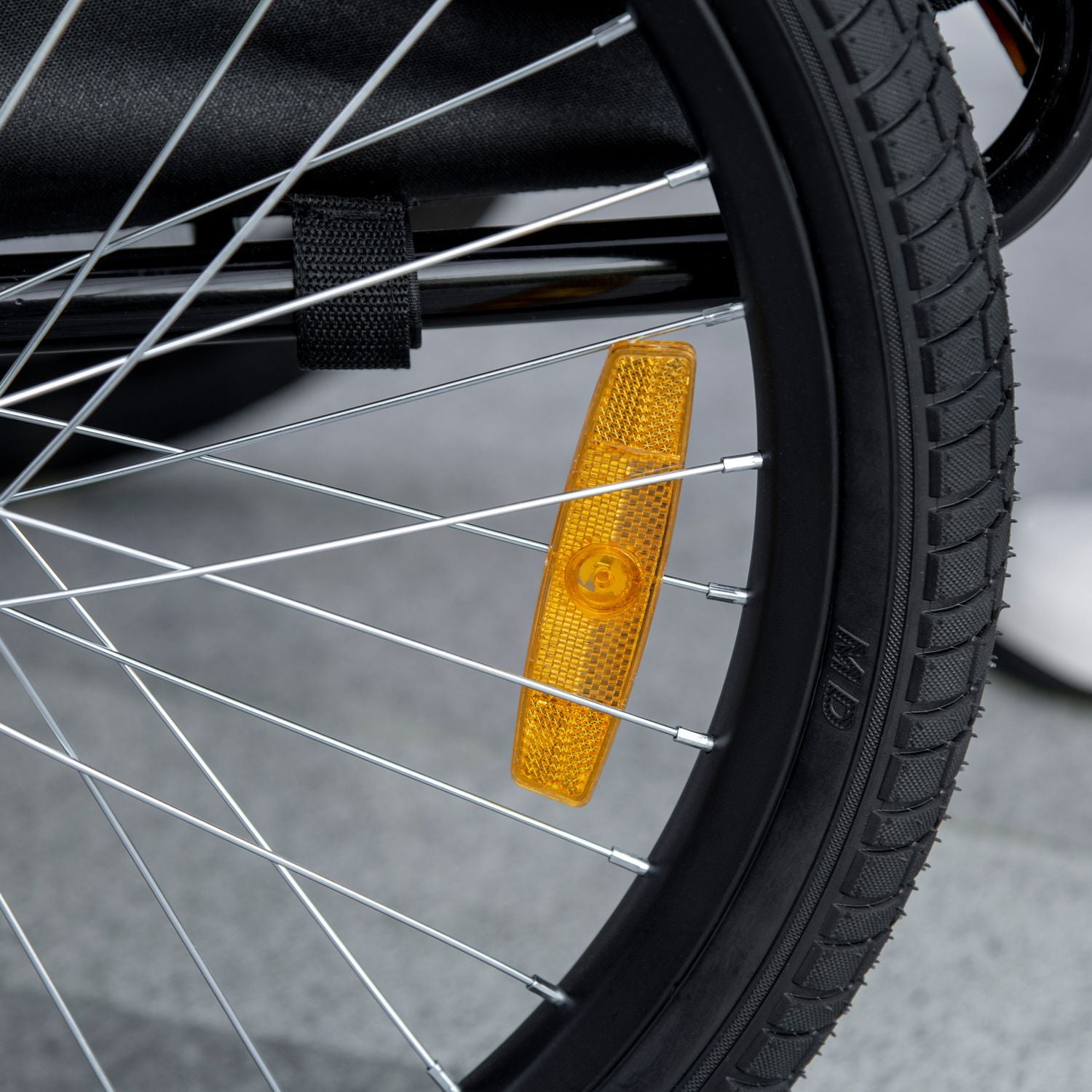Hundcykelvagn – hopfällbar, nätfönster, reflexer, svart