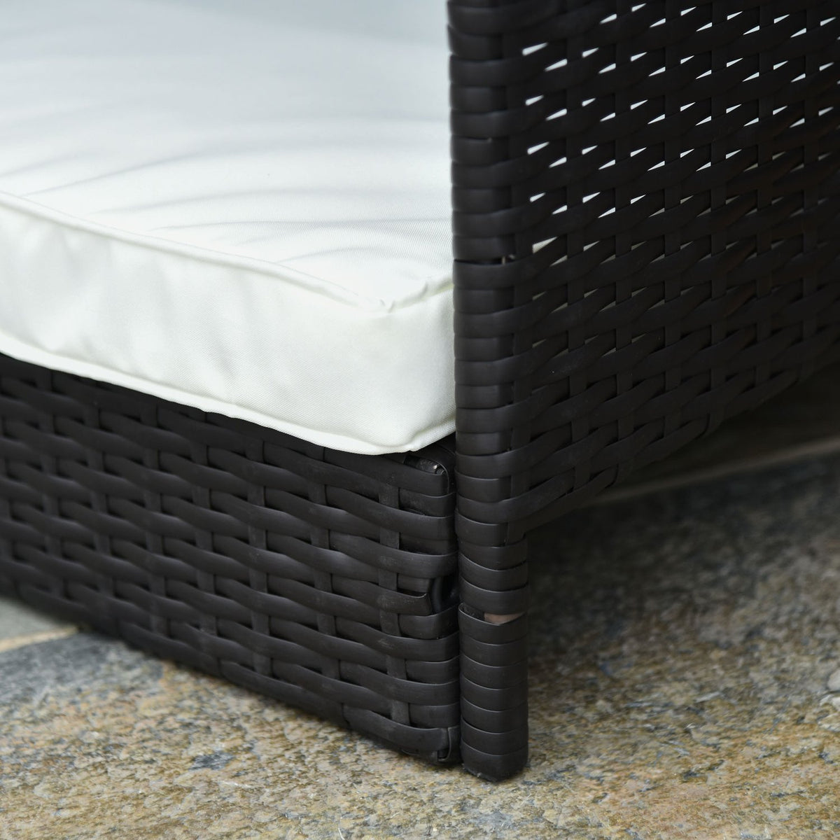 Cuccia per cani in rattan da esterno con cuscino, 98 x 69 x 73 cm