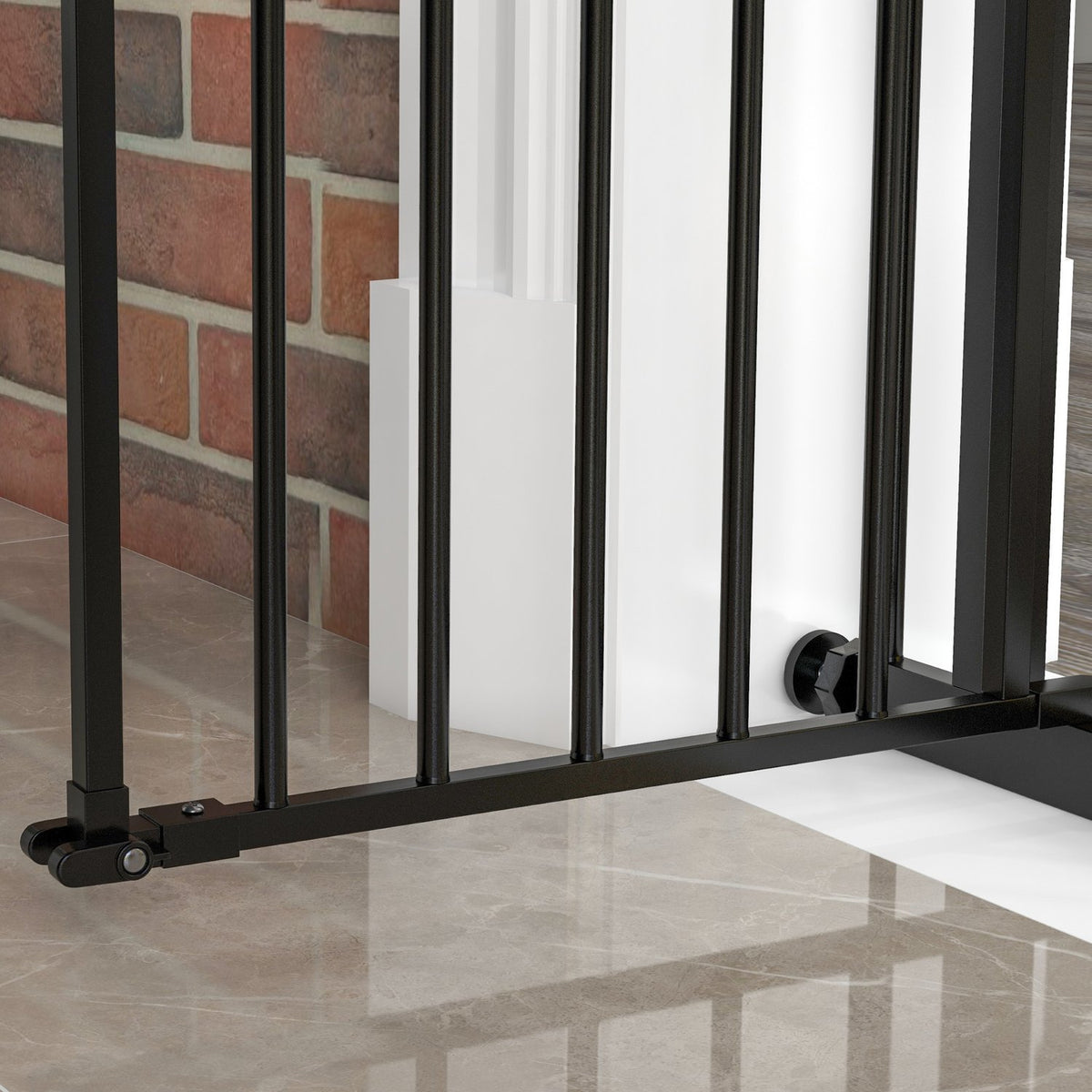 Barrière de sécurité pour chien, largeur réglable, sans perçage, noir