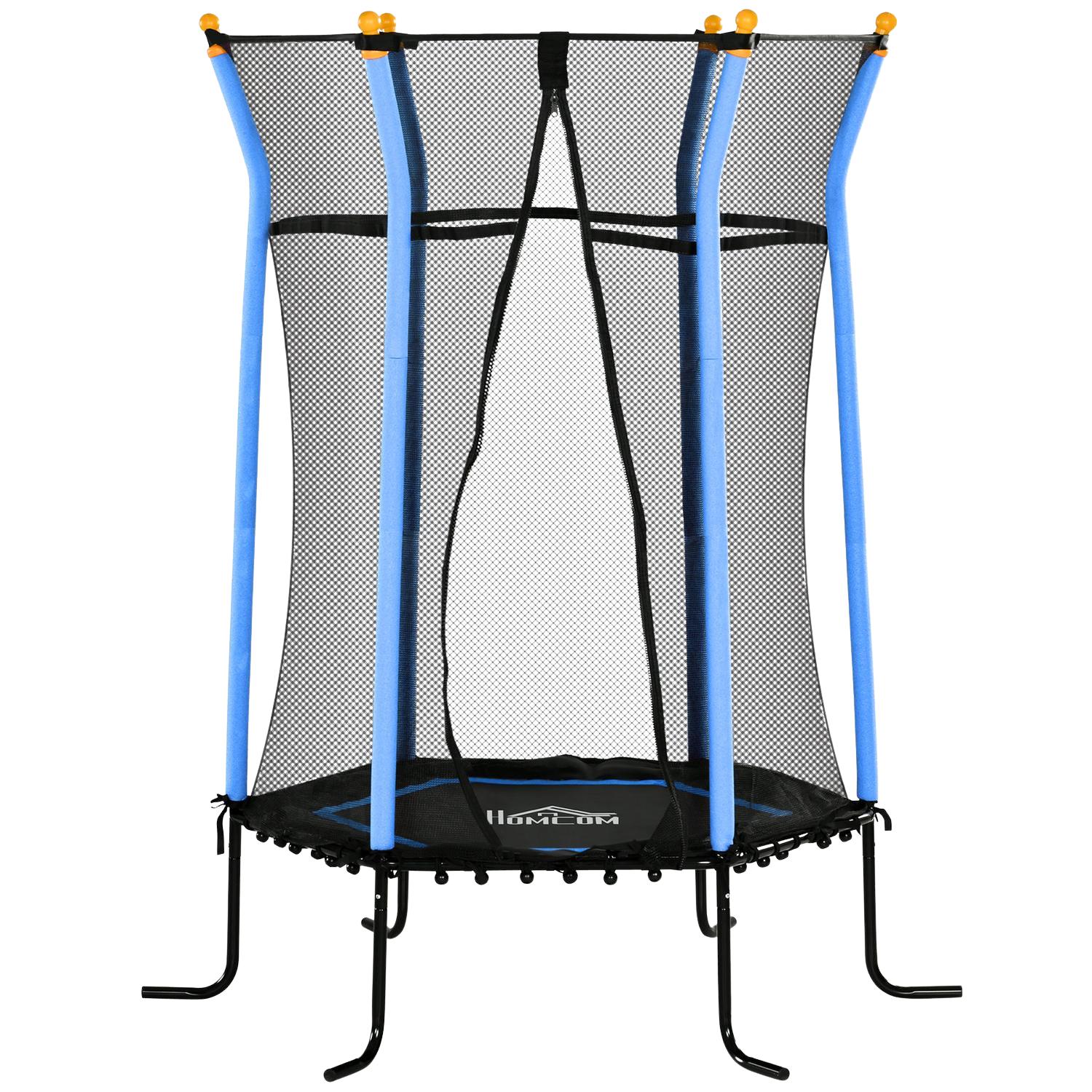 Inomhusstudsmatta för barn, Ø163,5 cm, Skyddsnät, Blå
