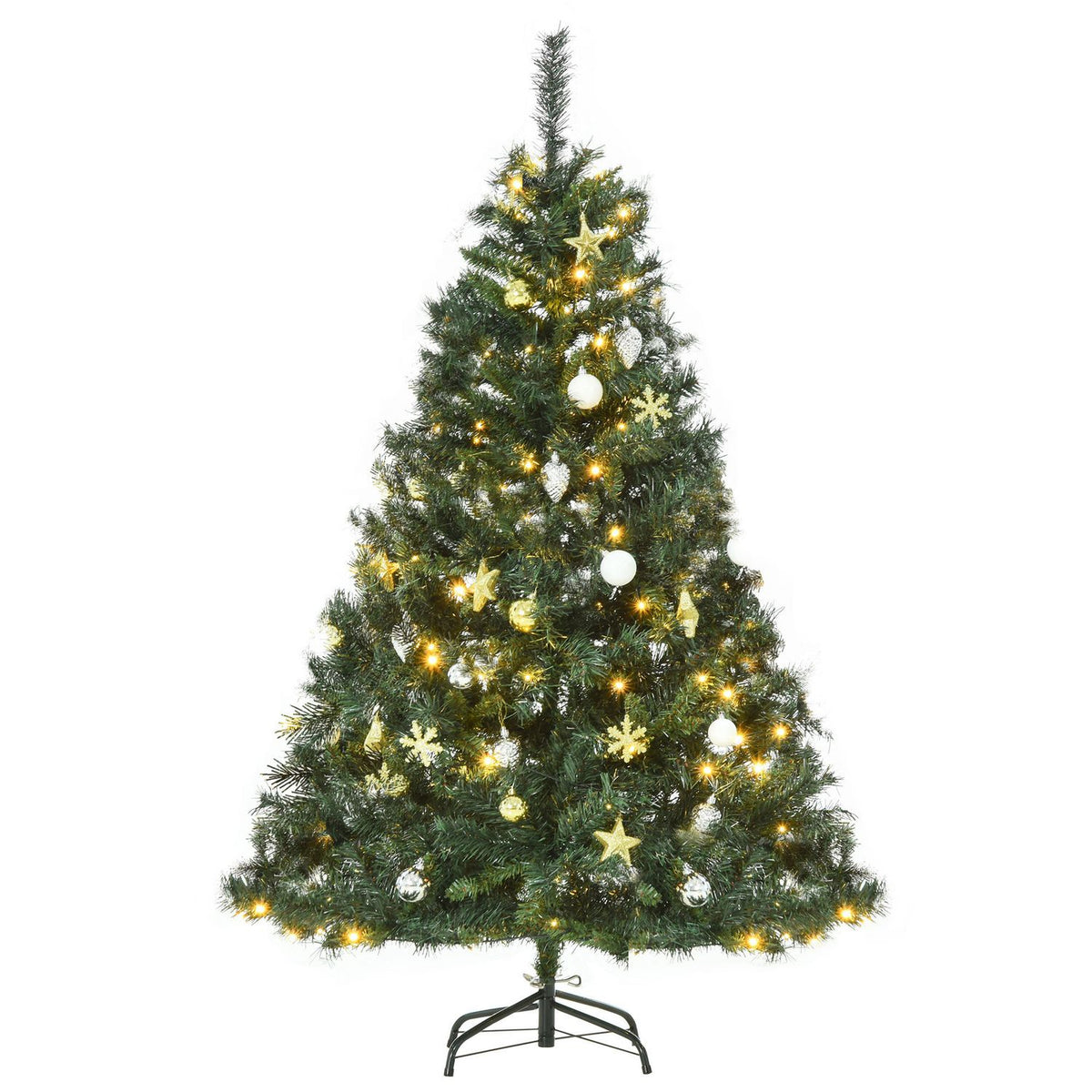 Julgran med 120 LED-ljus, 511 spetsar, 95x150 cm