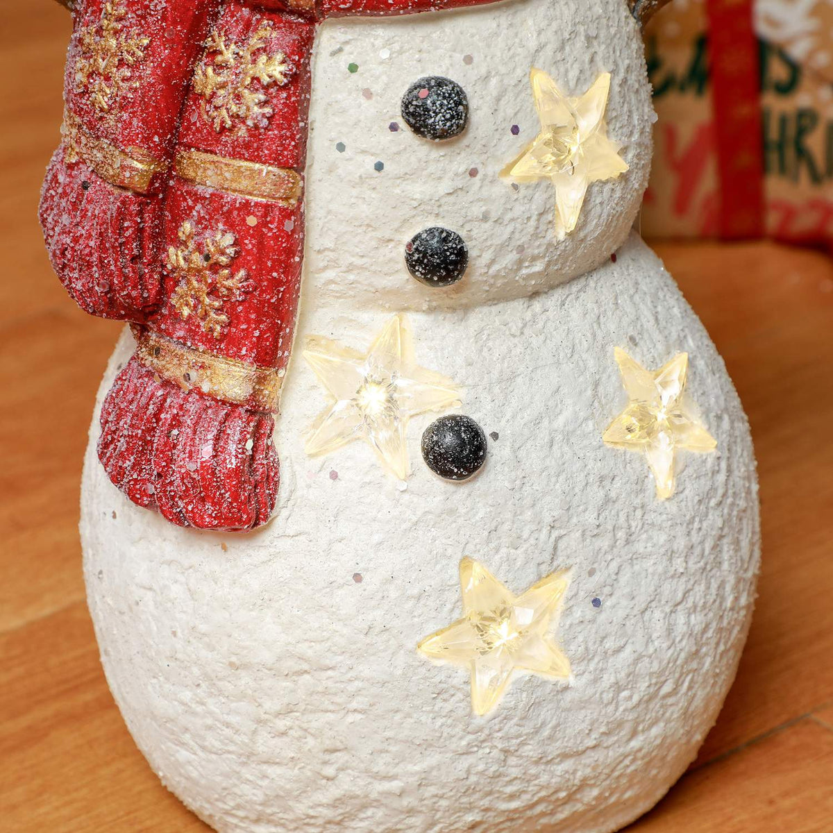 Julsnögubbefigur med LED-ljus, 38 cm, inomhus/utomhus