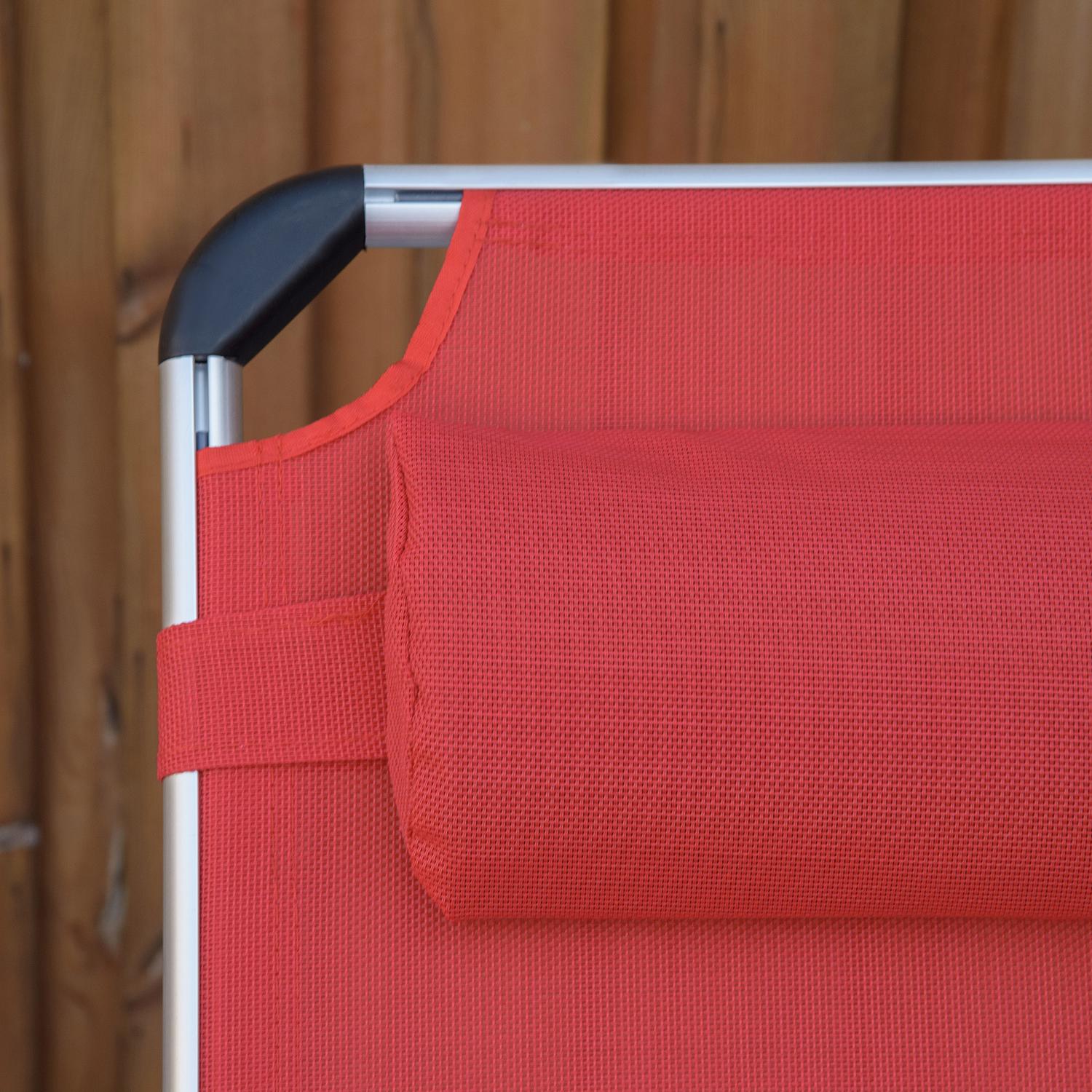Justerbar Ergonomisk Solstol i Mesh, hopfällbar, Röd
