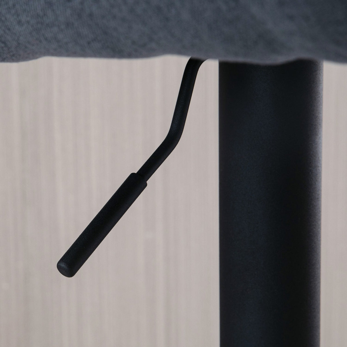 Tabouret de bar réglable, pivotant 360°, aspect lin, gris foncé