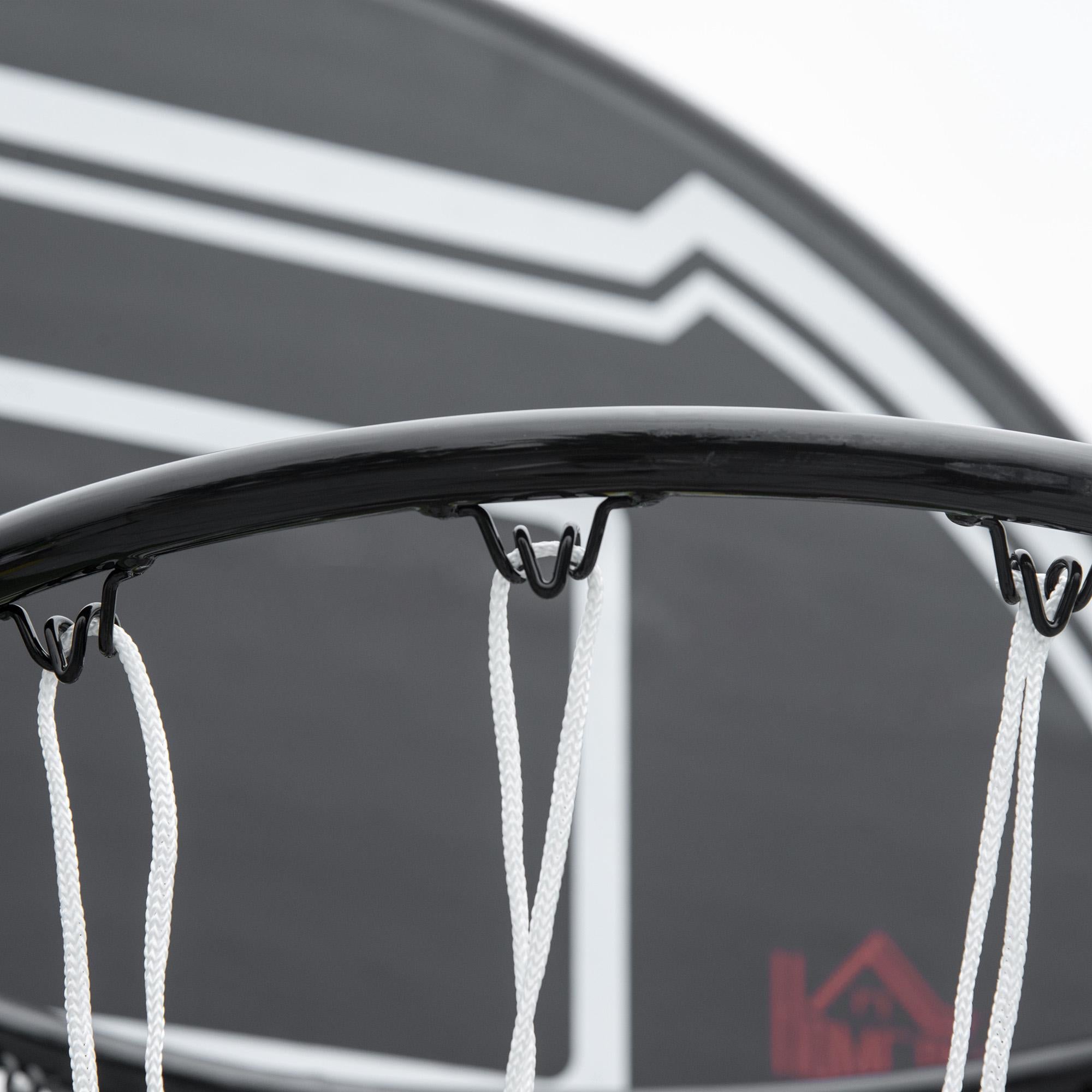 Justerbar basketkorg för utomhusbruk med hjul, 160-210 cm